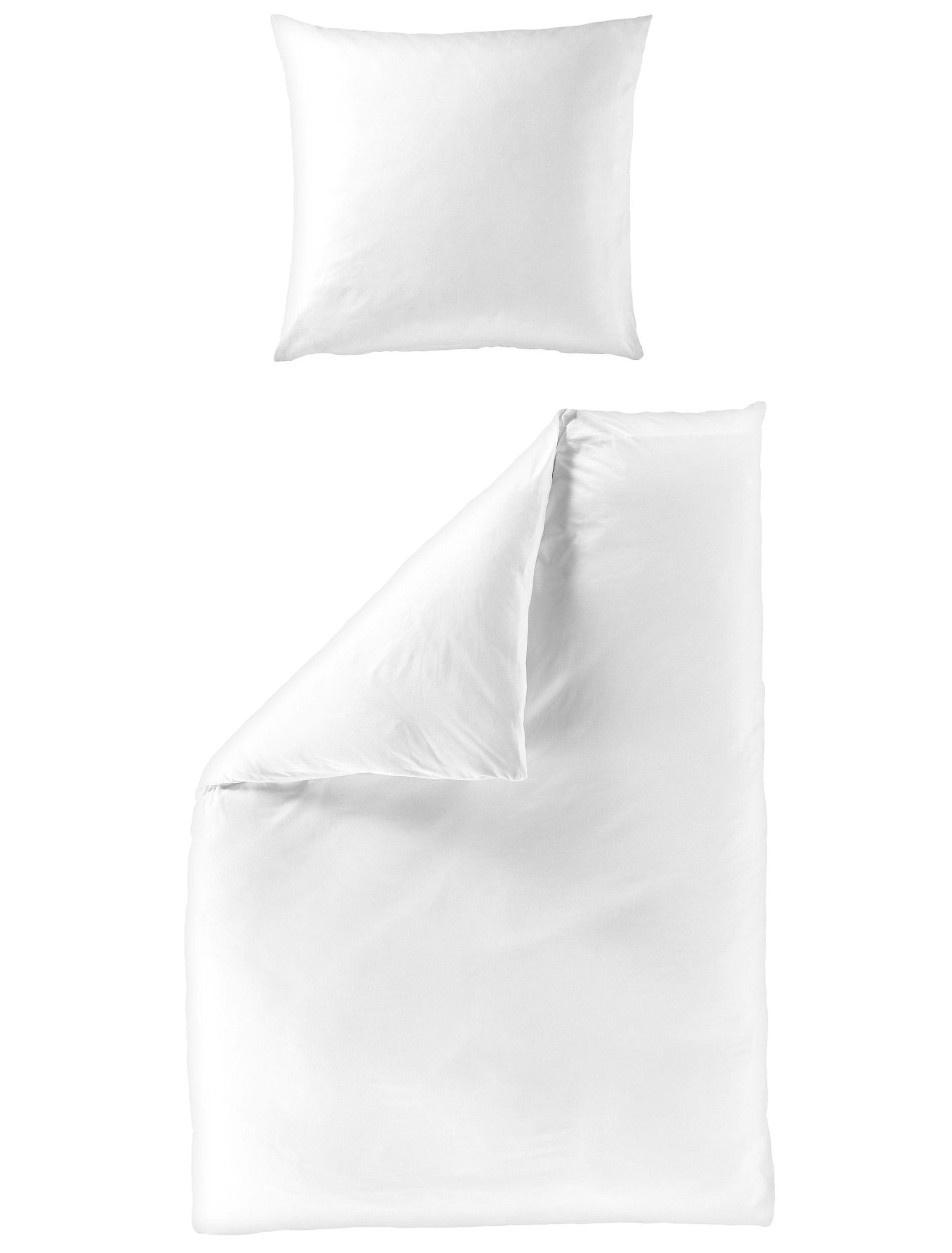 BIERBAUM Bettwäsche BIERBAUM Bettwäsche Mako-Satin white 135x200cm, mit 1 Kissen