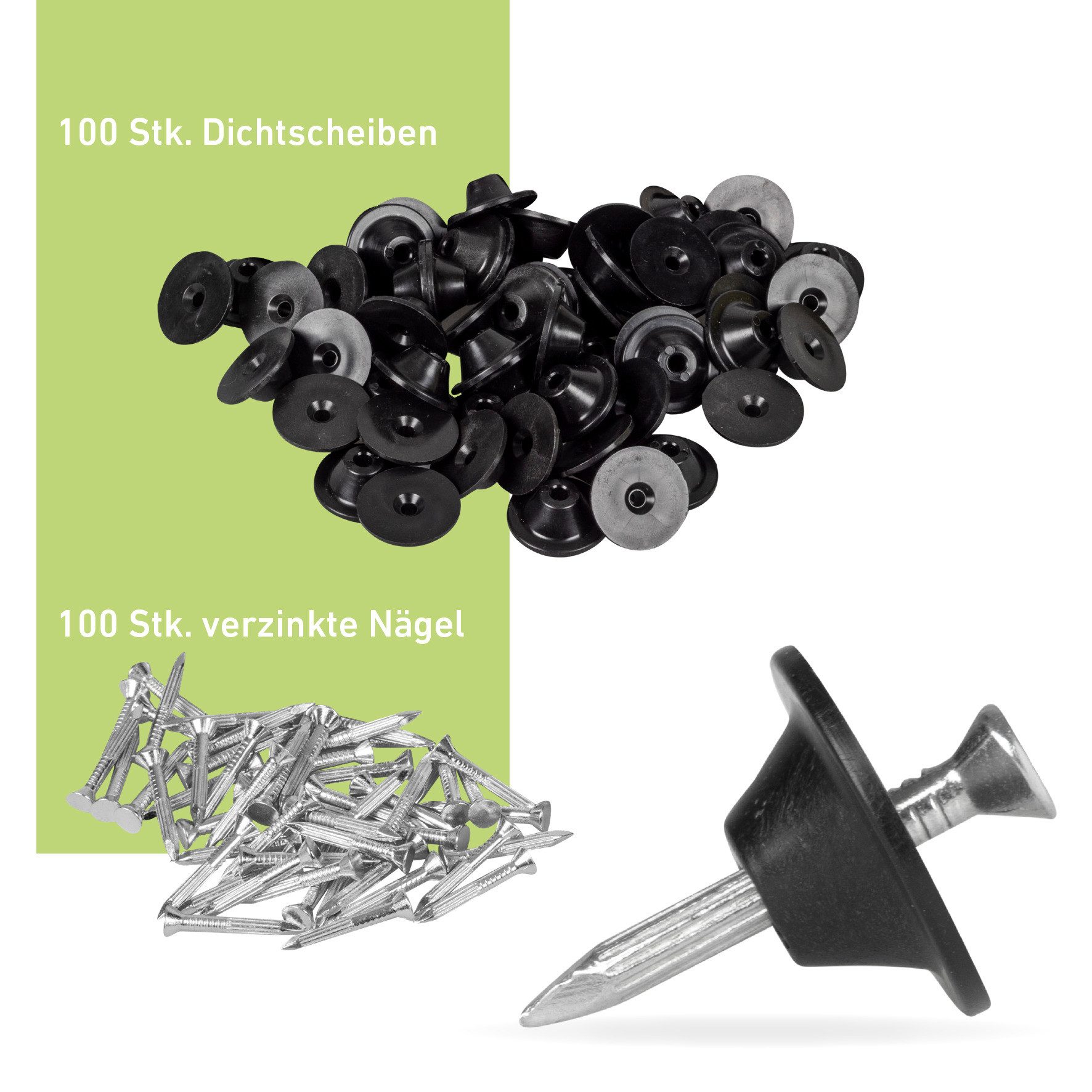 Windhager Hochbeet Befestigungsnägel für Hochbeet Noppenfolie 100 Stk. (100 St), robuste Stahl Dichtnägel für Noppenbahn 3,5 x 30 mm – Bild 5 von 5