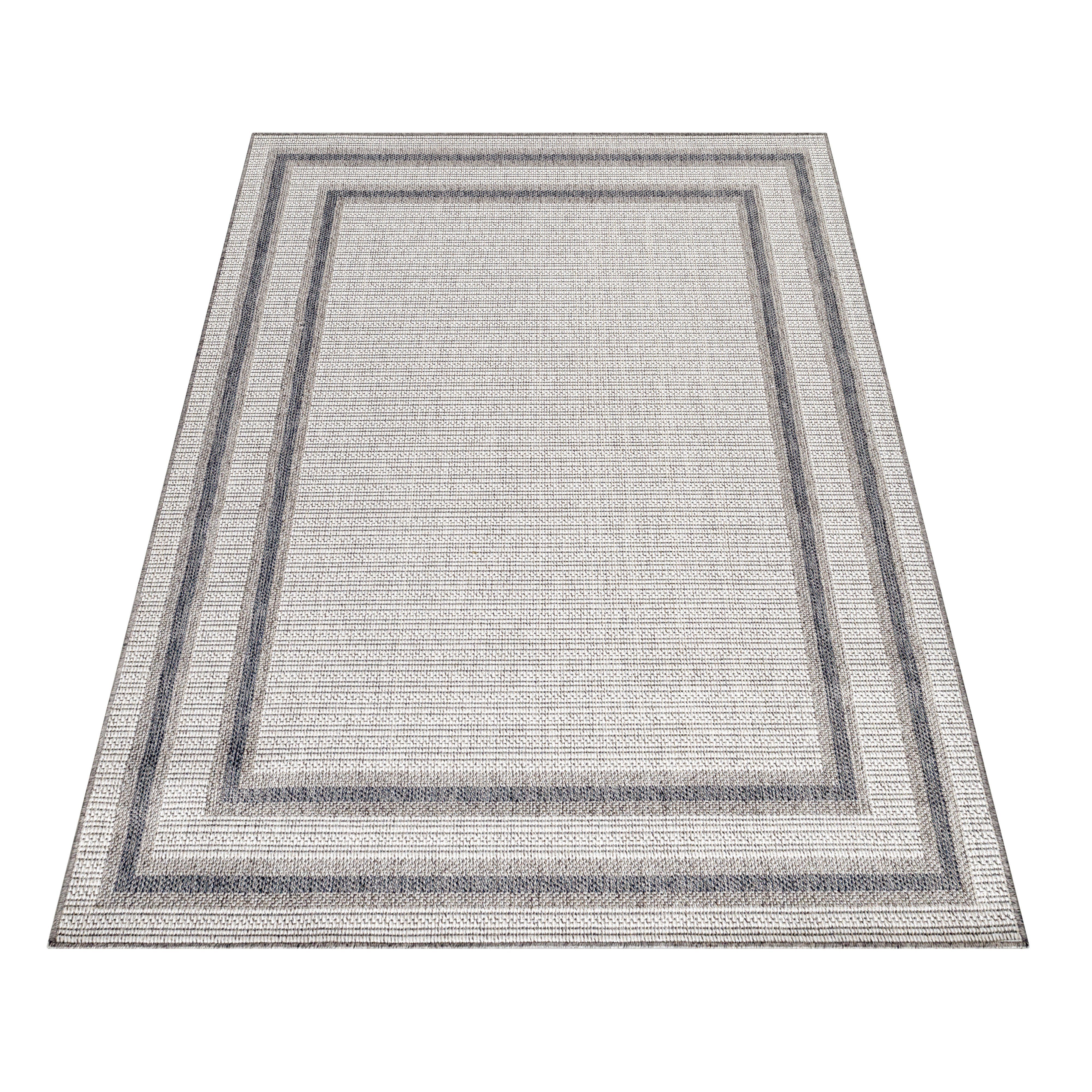 Stilvoll Günstig Outdoorteppich Teppich für den Flur oder Küche Bordüre Design, Läufer, Höhe: 7 mm