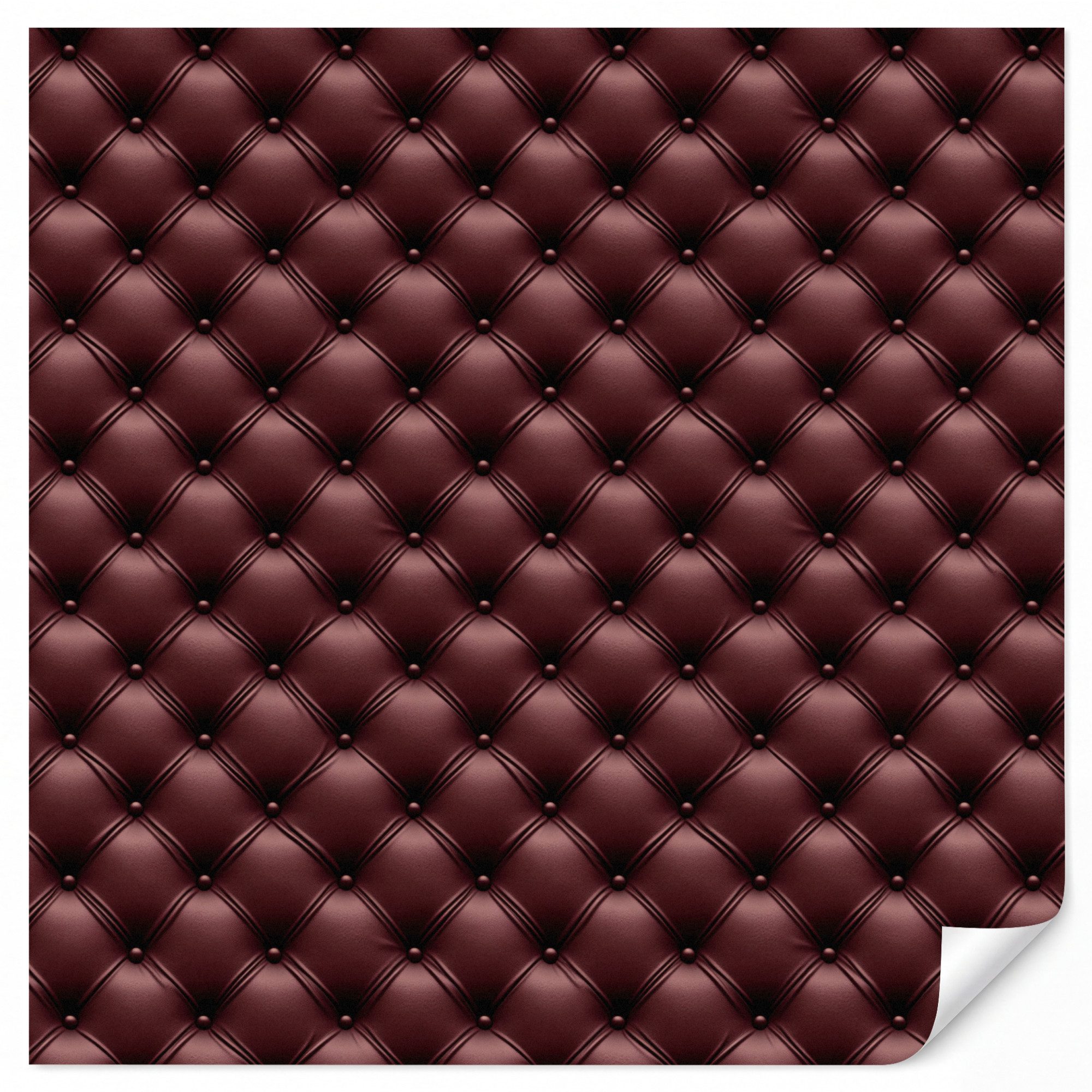 OnlyWow Fototapete Leder - Muster - Bordeaux, Matt, bedruckt, Wandtapete, Modern, Wanddekoration, Vinyl Tapete 220x220cm