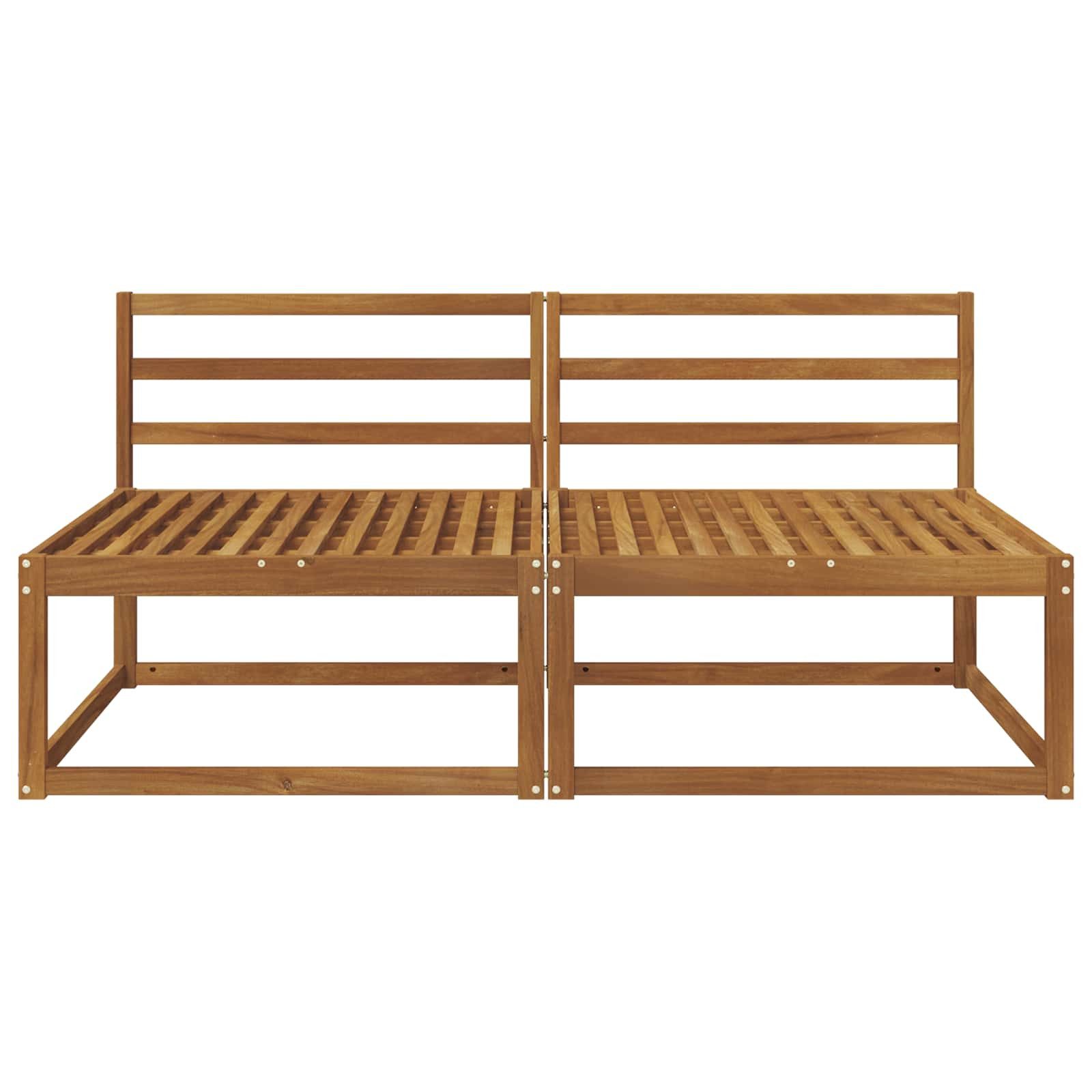 vidaXL Sofaelement 2 Stück Outdoor Mittelsofa Natur 158 x 83 x 73 cm (2 St)