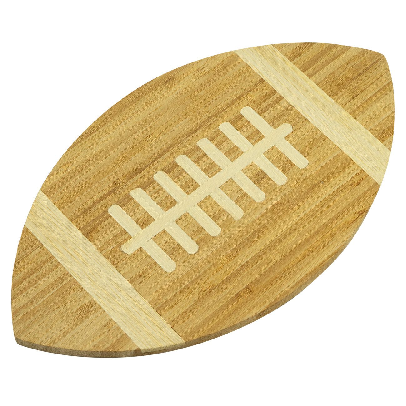 Geda Labels GmbH Servierbrett Bambusbrettchen American Football, Bambus, (1-St), Beige, 30x17x1, schont die Messerklingen