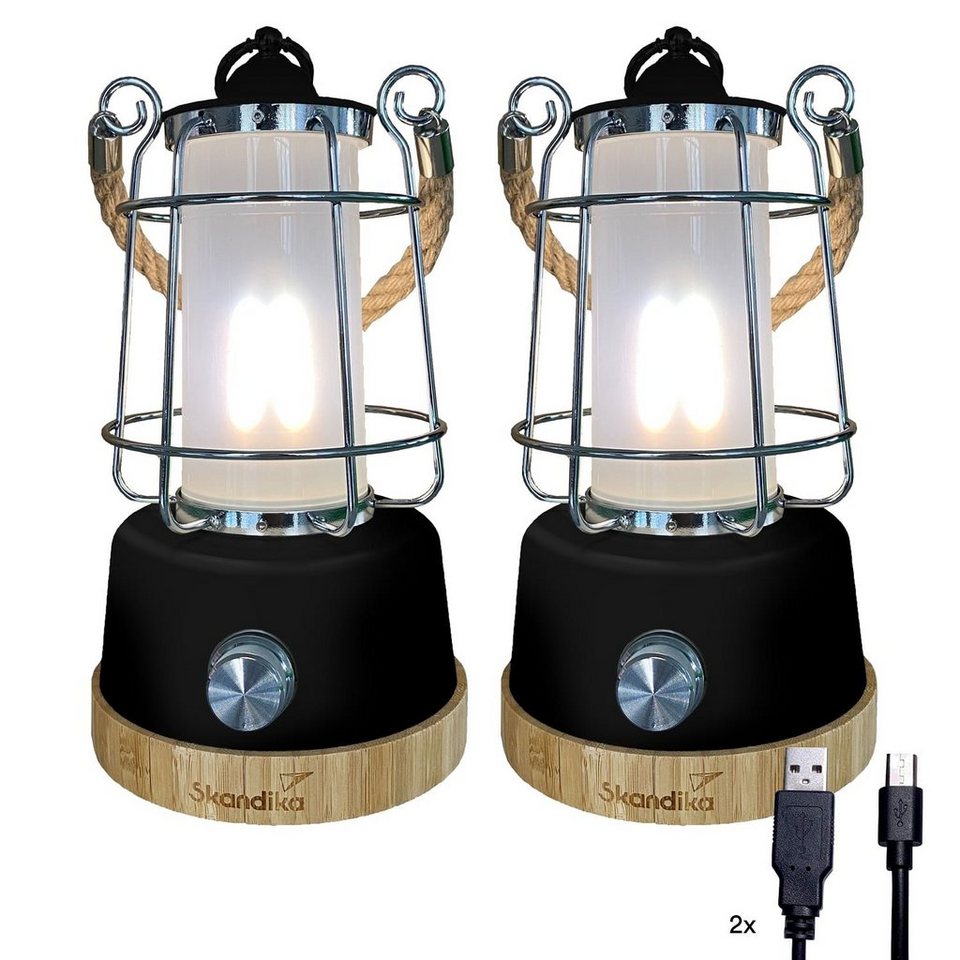 Skandika LED Gartenleuchte Campinglampe Kiruna (2er Set), Campinglampe mit  Powerbank, stufenlos dimmbar