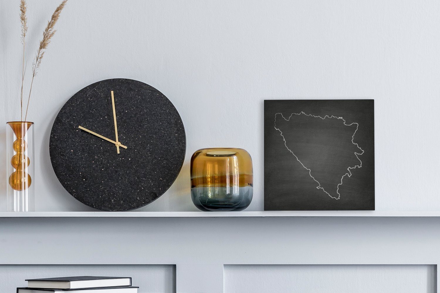 OneMillionCanvasses® Leinwandbild Schwarz-weiße Illustration von Bosnien un günstig online kaufen