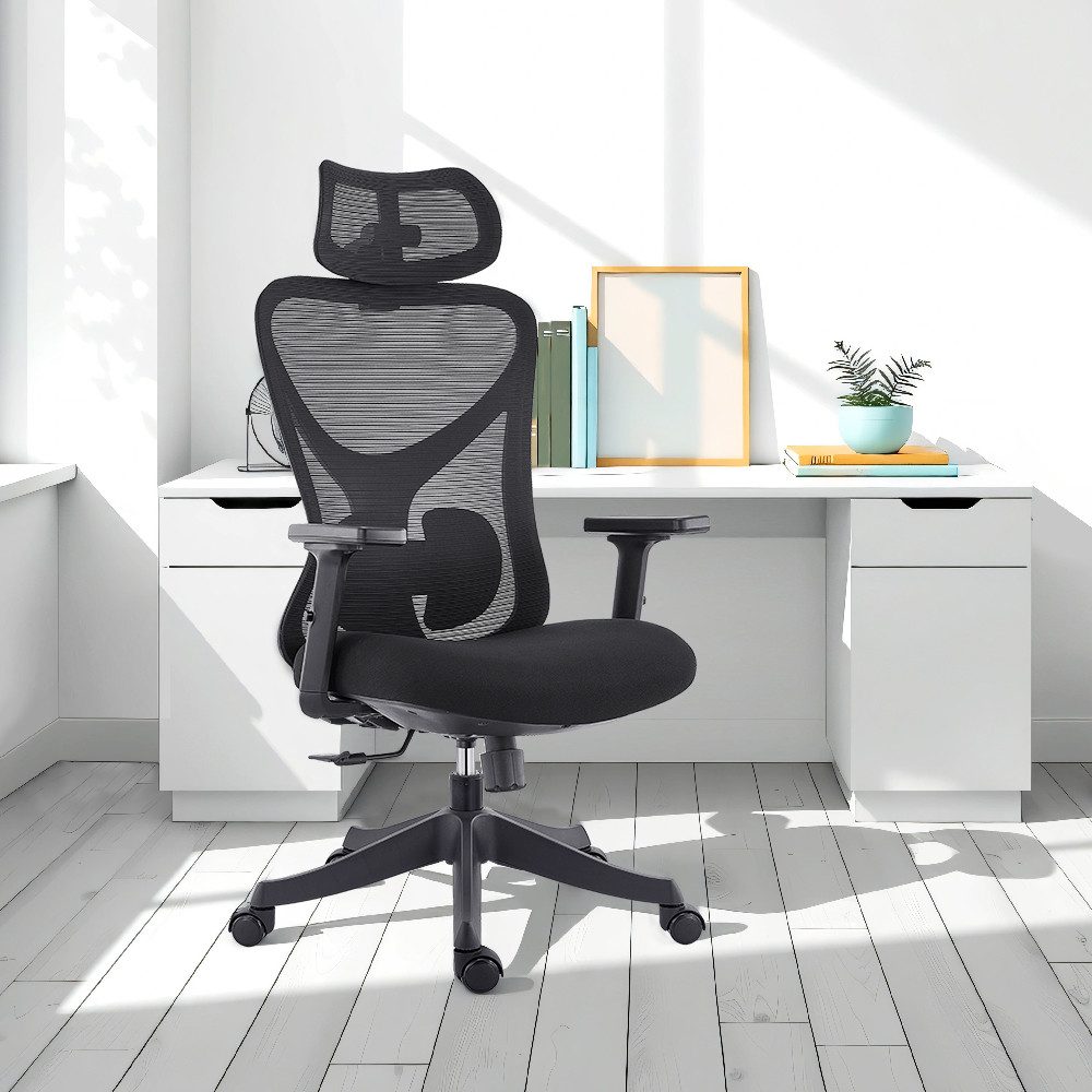 CALIYO Bürostuhl Ergonomisch Schreibtischstuhl, klappbare Armlehnen & Wippe günstig online kaufen