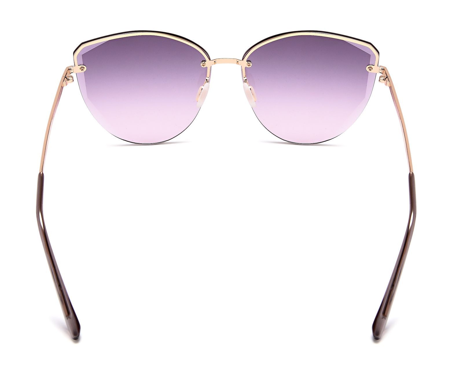 Sonnenbrille Violett (1-St) / Glas Verlauf Gold Getönt styleBREAKER Gestell