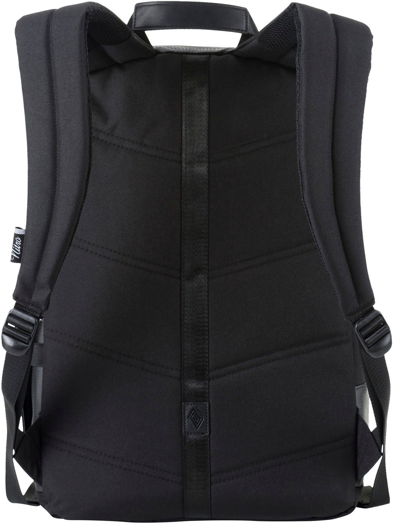 NITRO Freizeitrucksack Urban Plus, Daypack, Retro-Look, im Schulrucksack Streetpack Black Alltagsrucksack, Tough