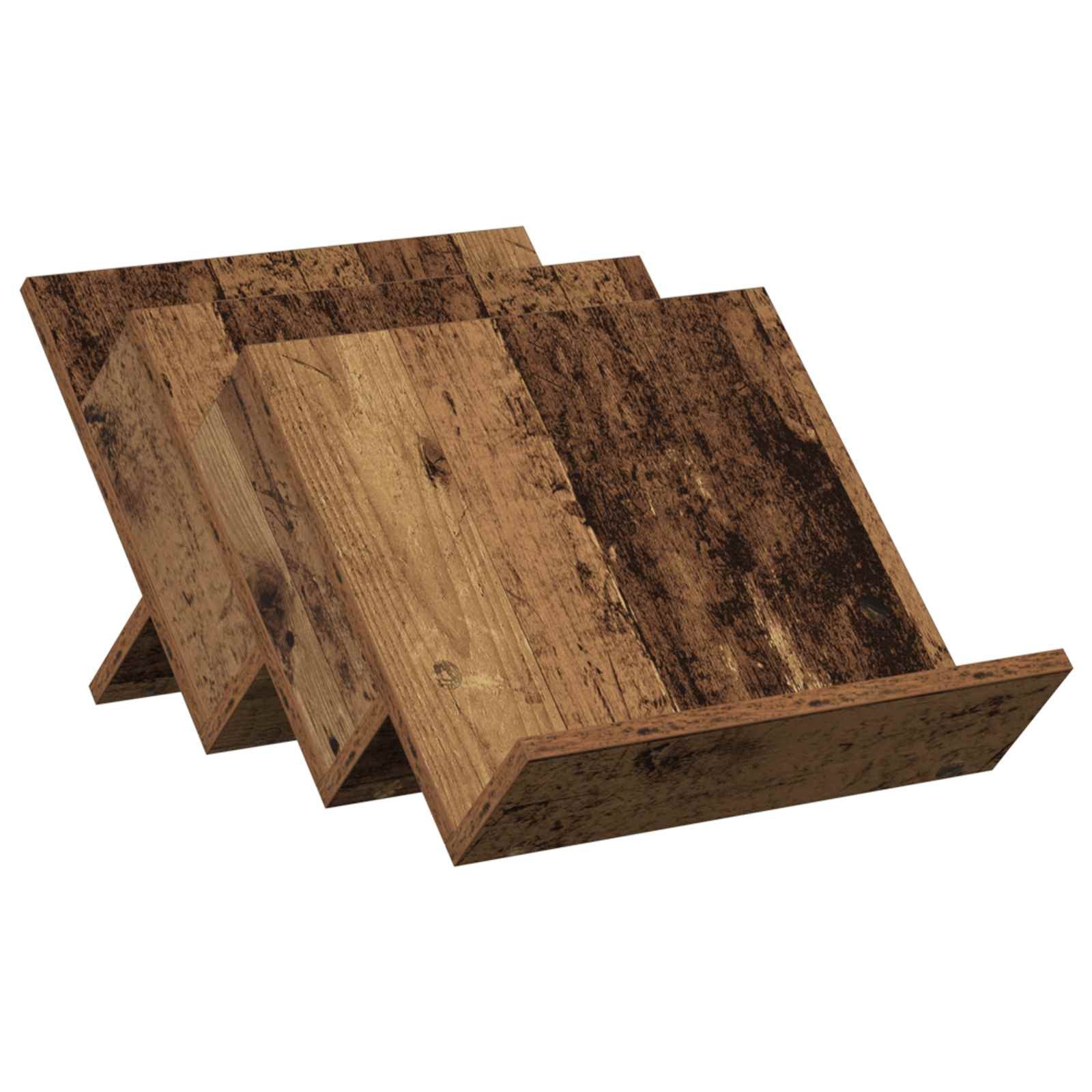 vidaXL Zeitungsständer Magazinregal mit Regal Altholz 53 x 40 x 28,5 cm Holzwerkstoff (1 St)