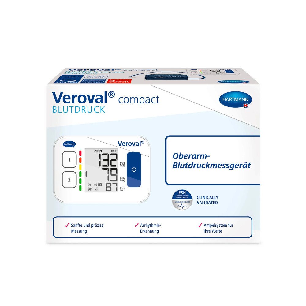 Blutdruckmessgerät 4x Hartmann Veroval® Compact Oberarm-Blutdruckmessgerät, Packung