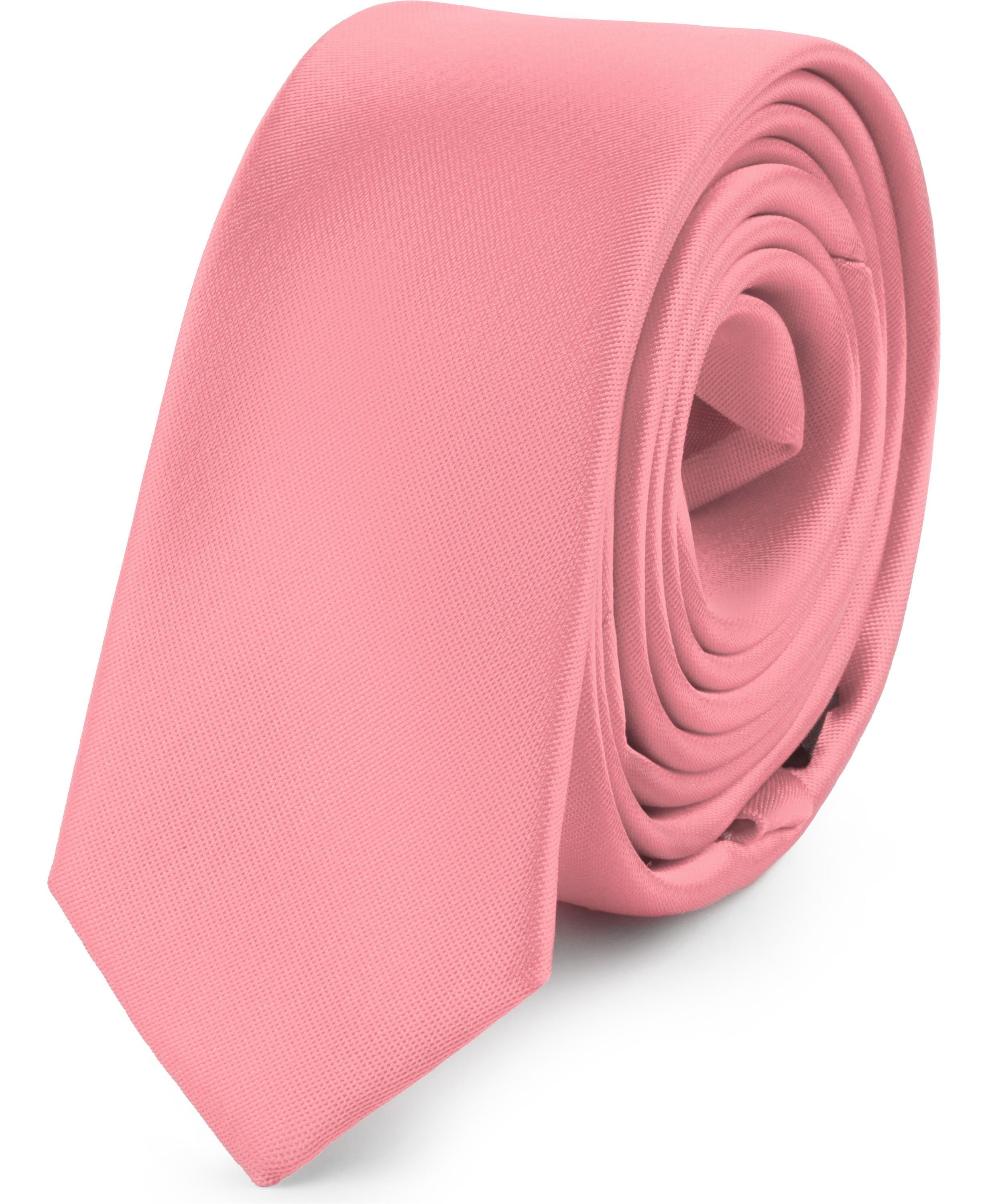 Puderrosa Ladeheid 1-St) Schmale Herren 5cm) (Set, (150cm x Krawatte SP-5 Krawatte