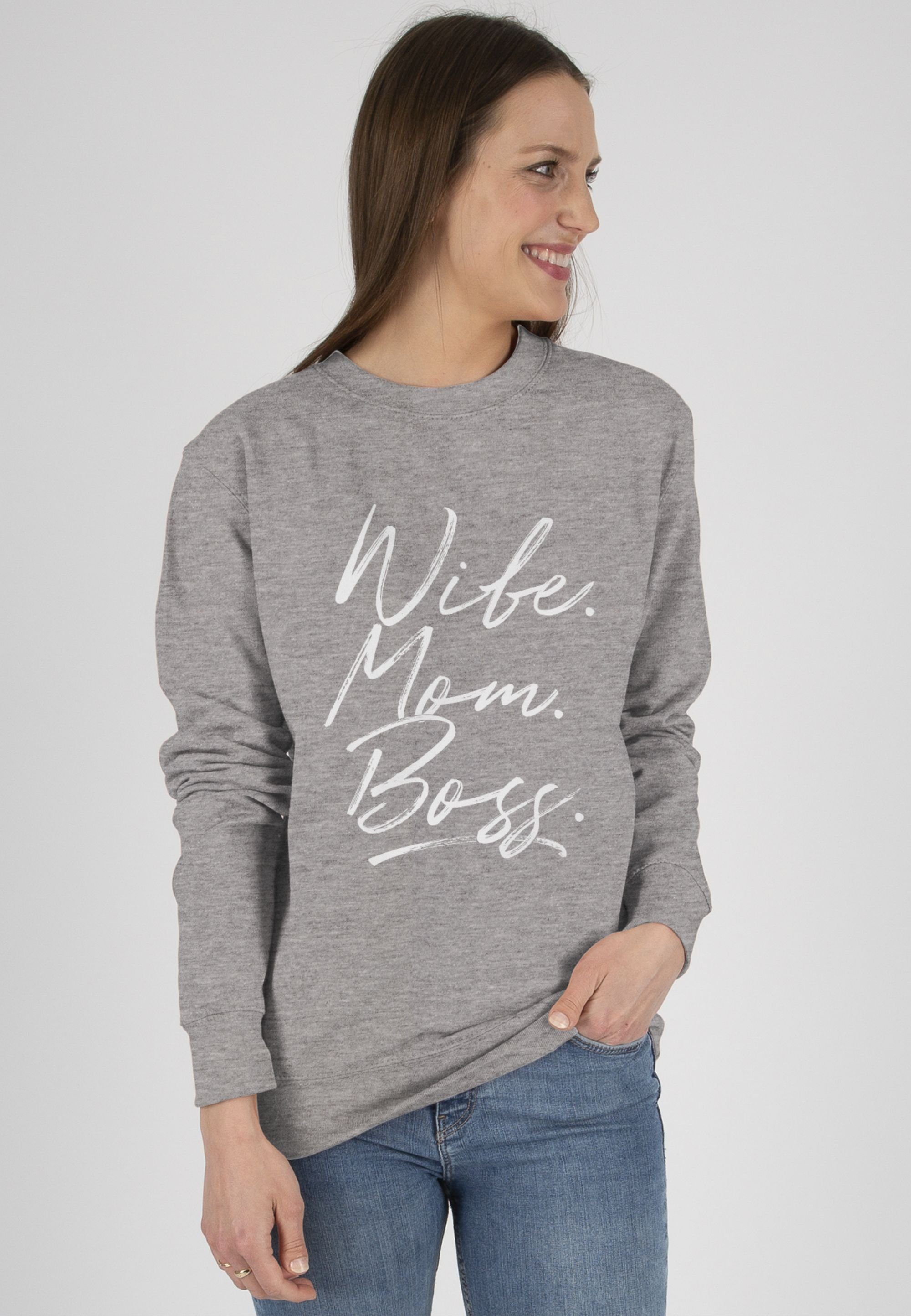 Shirtracer Sweatshirt Momlife - Wife Mom Boss. Best Mom Muttertagsgeschenke Super Mama Beste (1-tlg) Muttertagsgeschenk