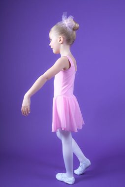 tanzmuster Chiffonkleid »Ballett Trikot Minnie mit Chiffon Röckchen« Ballettkleid für Mädchen aus wunderbar weichem Baumwollmaterial