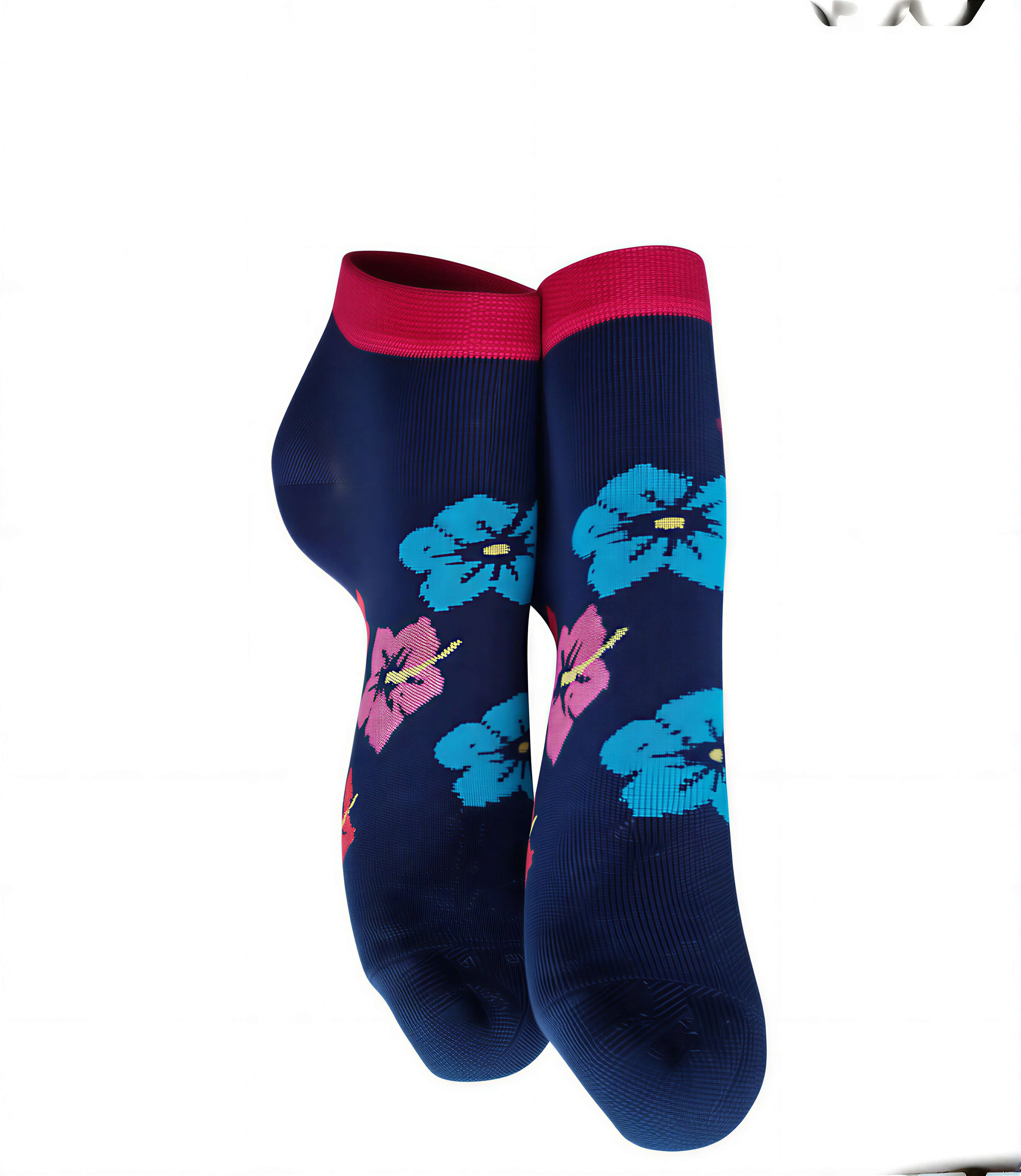 Sangiacomo Sneakersocken Damen HIBISKUS (Packung, 1-Paar, 1 Paar) elegant