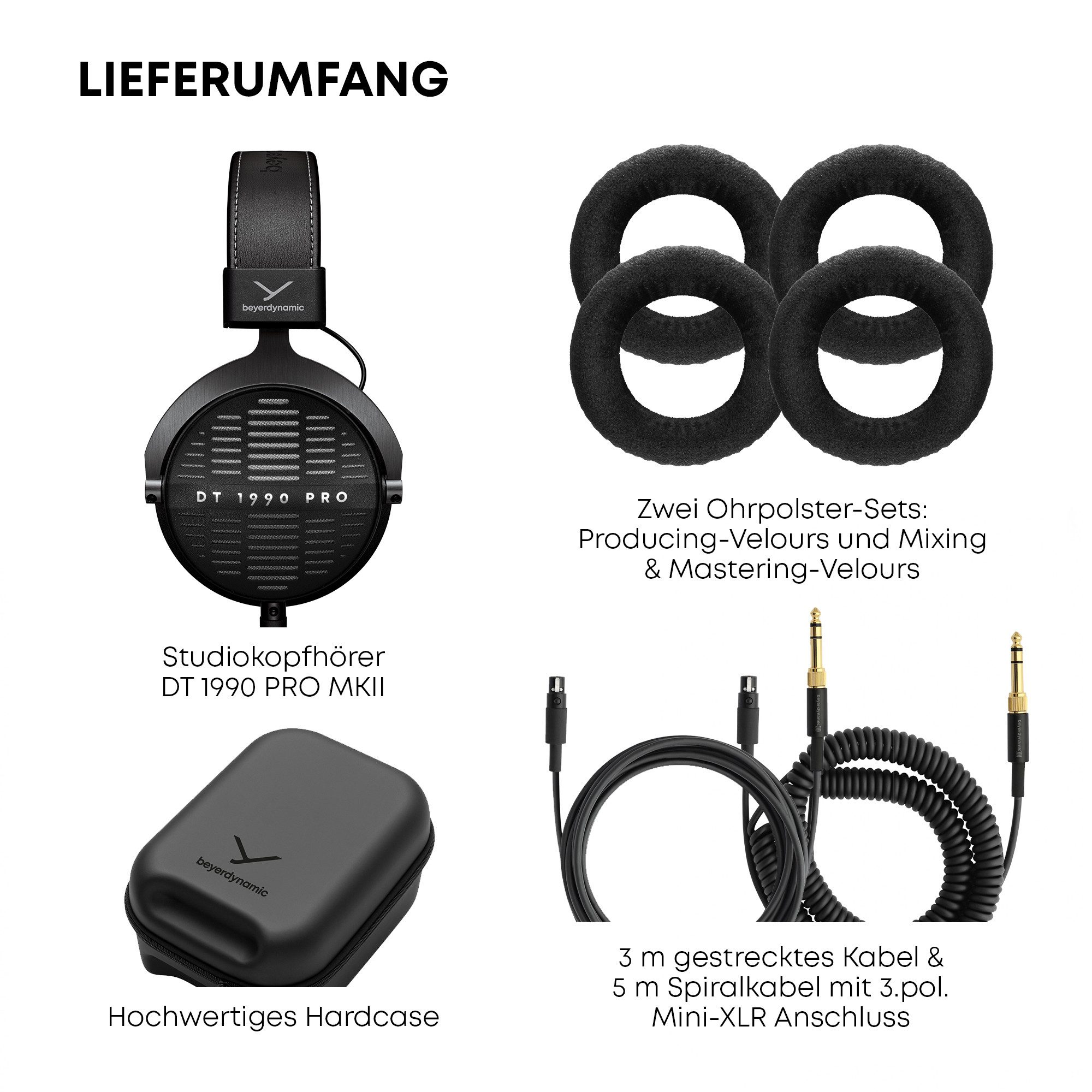 beyerdynamic DT 1990 PRO MKII Over-Ear-Kopfhörer (Keine Sprachsteuerung, Ohrumschließender Premium-Studiokopfhörer)