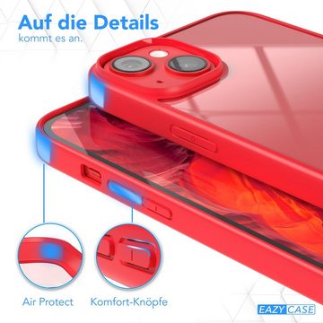 EAZY CASE Handyhülle Bumper Case für Apple iPhone 14 Plus 6,7 Zoll, Hülle Transparent Backcover kratzfest Slim Cover Durchsichtig Rot