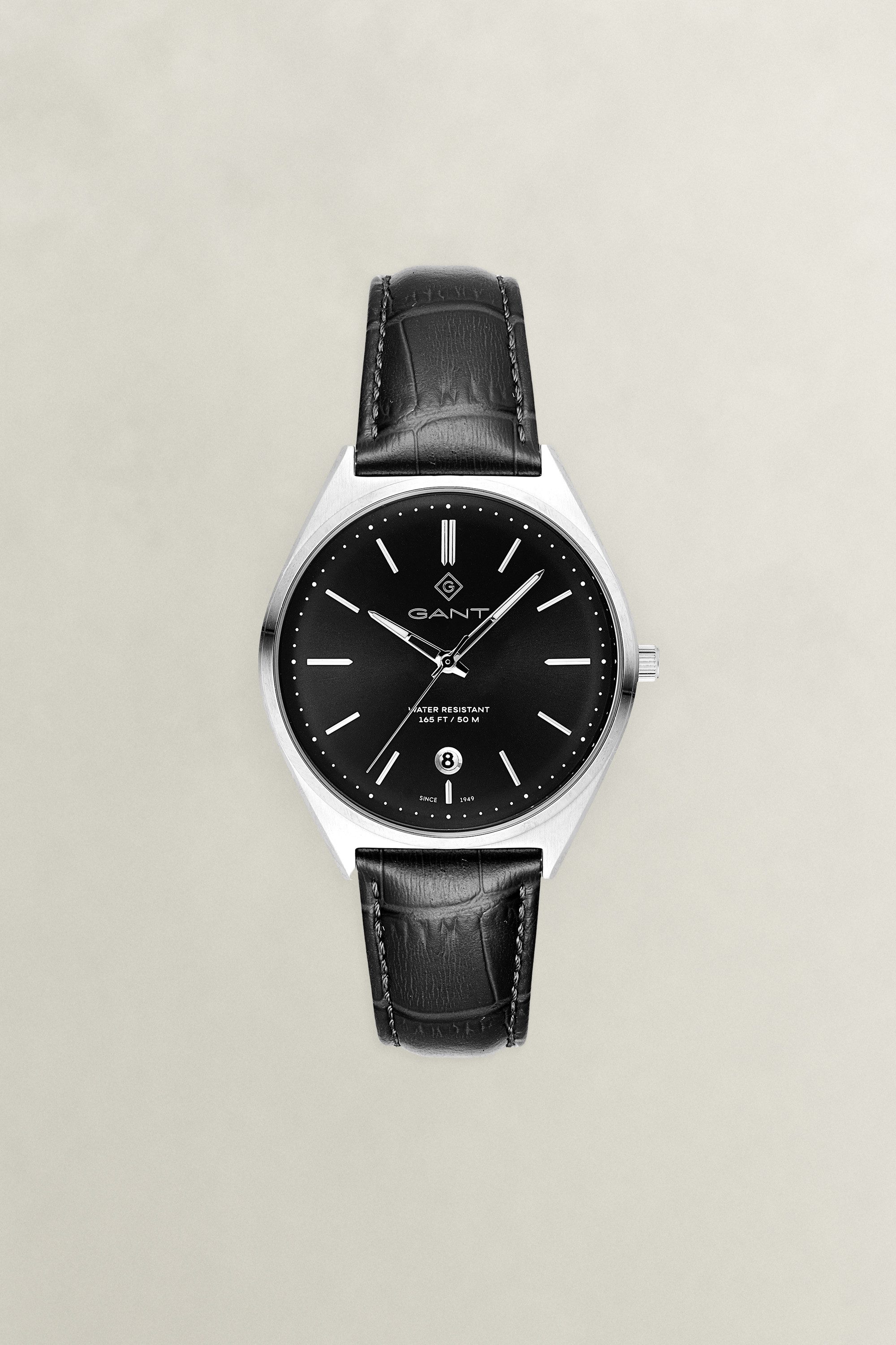 Gant Quarzuhr Abington G201002, Armbanduhr, Herrenuhr, Lederarmband, analog, Tag