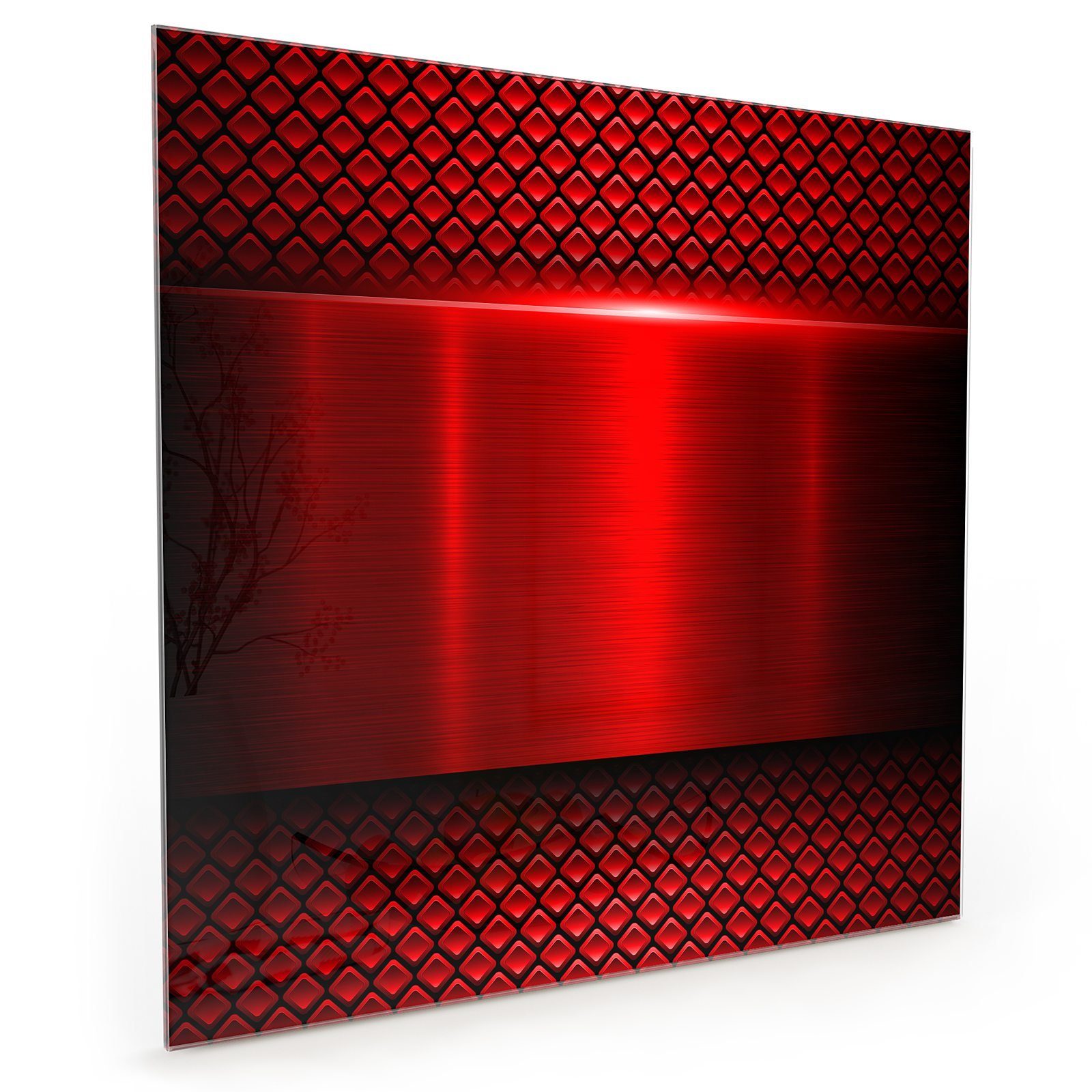 Spritzschutz Küchenrückwand Glas Metalltextur Primedeco Rote