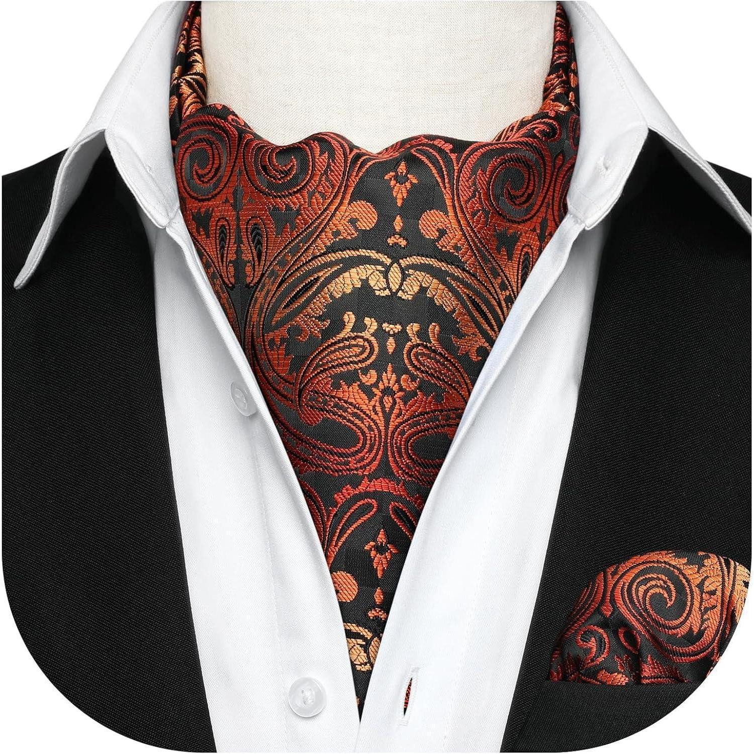 LuxusKollektion Krawatte Krawattenschal Herren Ascot Gold Paisley Einheitsgröße