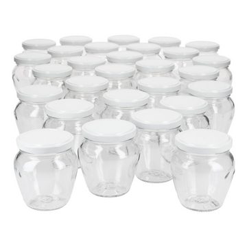 MamboCat Einmachglas 75er Set Marmeladenglas Vaso Orcio 212ml + To63 Deckel weiß, Glas