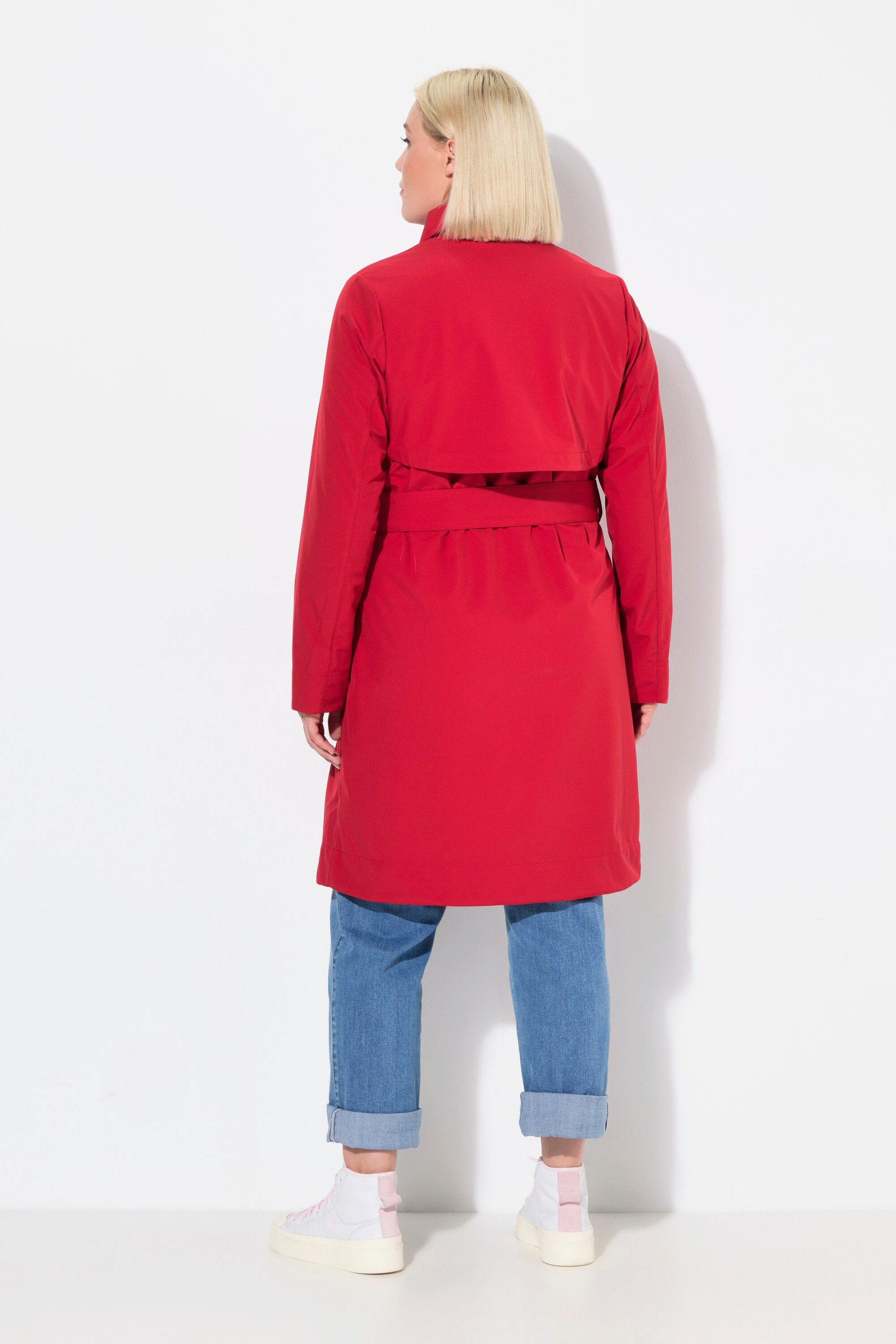 Ulla Popken Wintermantel HYPRAR Softshell-Trenchcoat wasserabweisend Gürtel