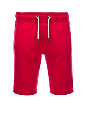 OMBRE Shorts Ombre Kurze Herren-Shorts mit Taschen - rot V7 OM-SRBS-0109 S