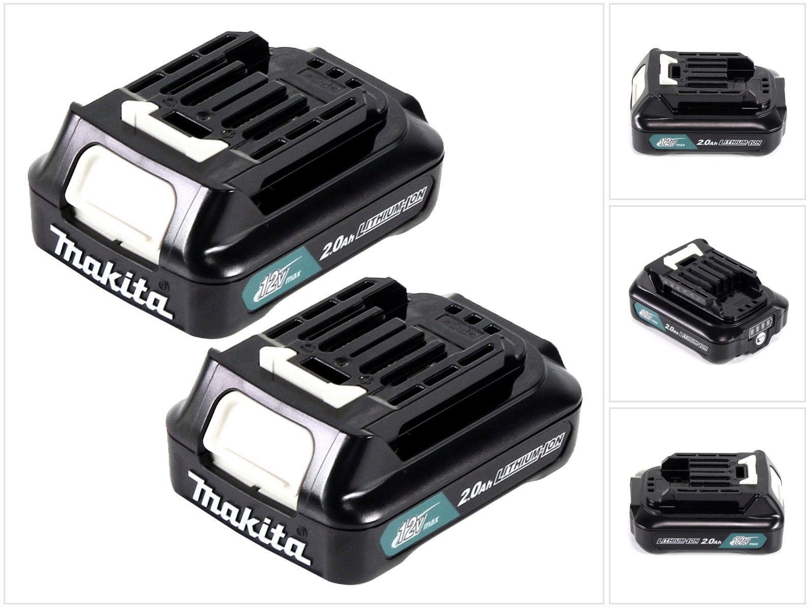 Makita Akku Power Set Li 12V mit 2x BL1021B Akku 2,0Ah (2x 197396-9) Akkupacks