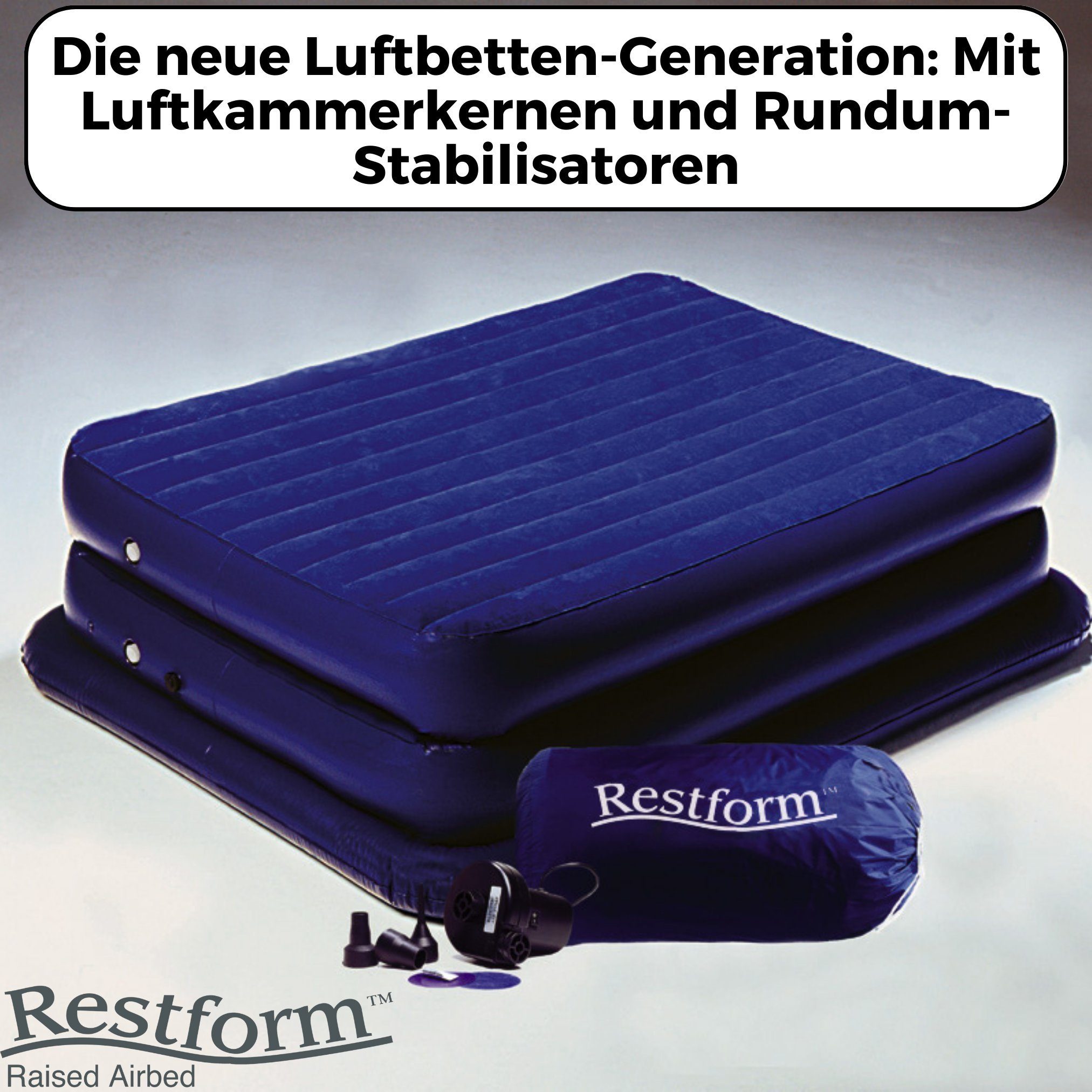 mit 1 für High (Set, teilig), Single, 90x190, elektrischer Aufblasbare Luftbett Raised Person, Airbed Matratze Restform® Pumpe