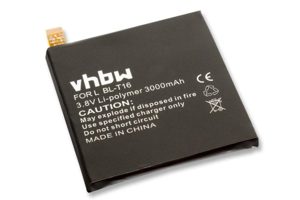 vhbw kompatibel mit LG G Flex 2 H955, H950, LS996, H959, US995 Smartphone-Akku Li-Polymer 3000 mAh (3,8 V) | Akkus und PowerBanks