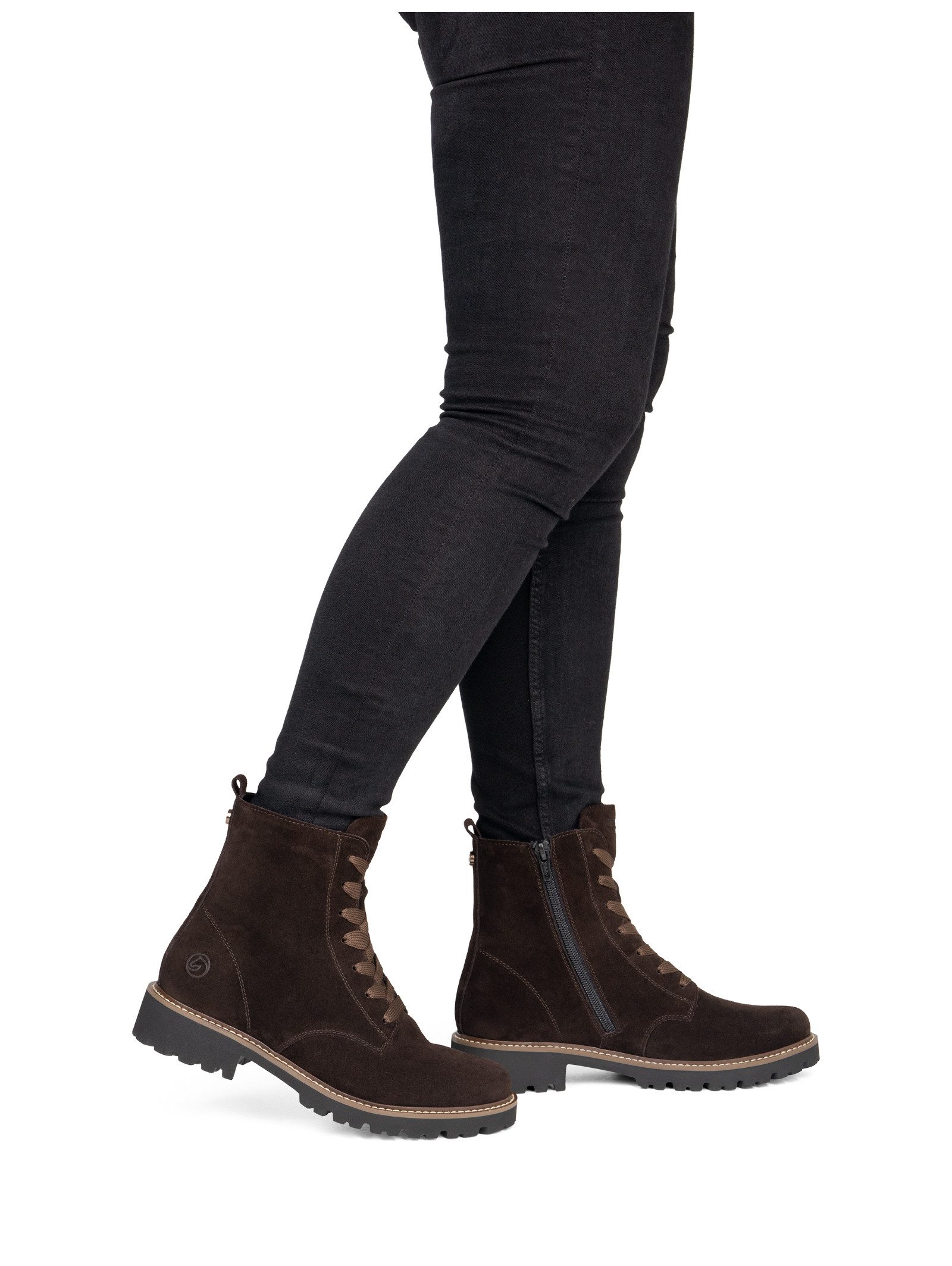 Remonte Remonte Stiefelette Veloursleder Schnürstiefelette
