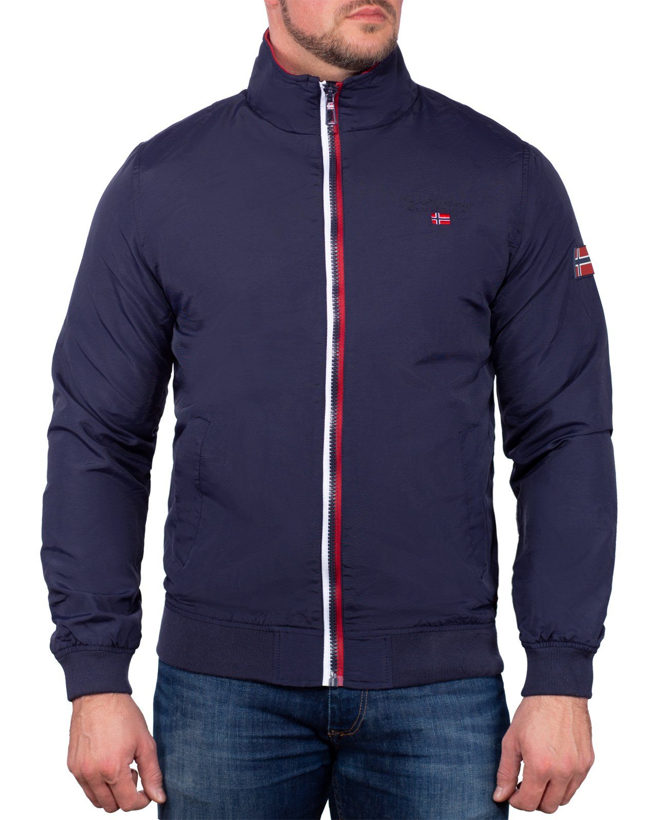 Geo Norway Allwetterjacke Herren Outdoor Jacke babenilde (1-St) mit norwegen Fahne navy