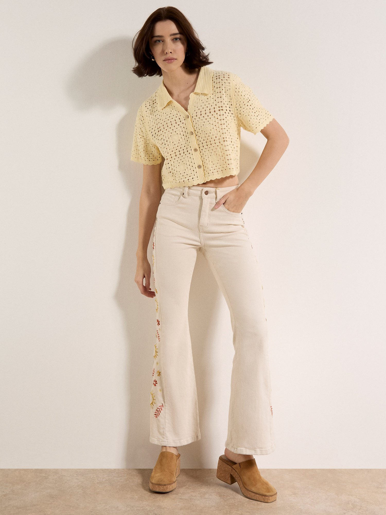 Apricot Weite Jeans Lulu Jeans mit ausgestelltem Bein