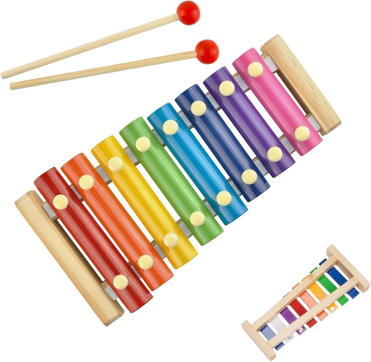 FELIXLEO Glockenspiel Kinder, Spielzeug Xylophon Mehrfarbig Glockenspiel, 1-St.