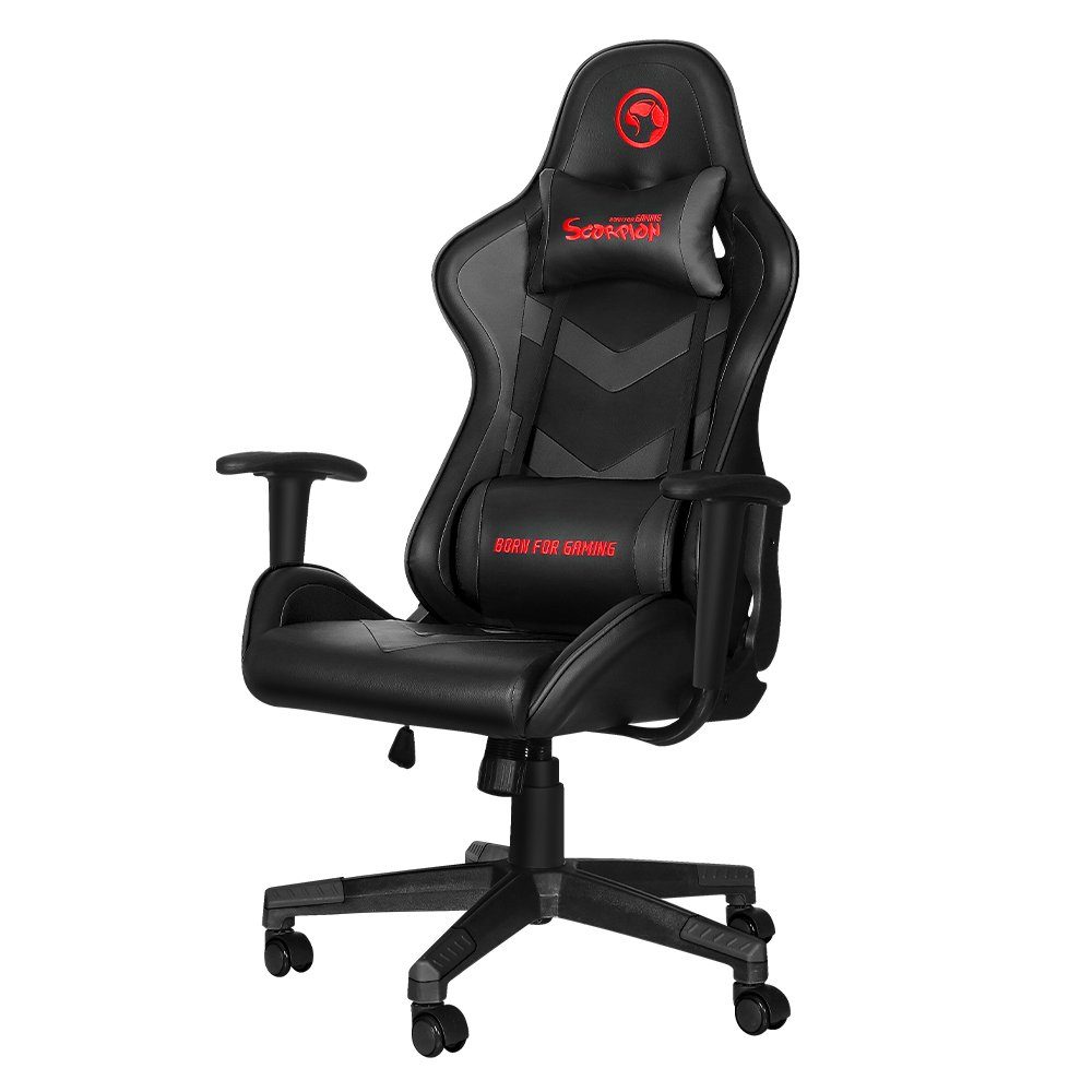 MARVO Gaming-Stuhl "CH106" ergonomischer Gamingstuhl + Marvo Stuhlunterlage, höhenverstellbar, Officestuhl, Schreibtischstuhl, Drehstuhl