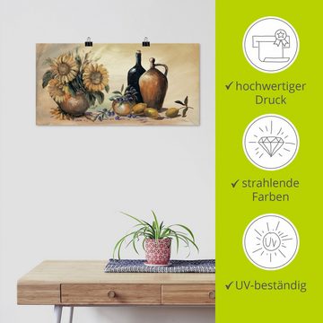 Artland Wandbild Stillleben mit Sonnenblumen, Vasen & Töpfe (1 St), als Leinwandbild, Poster, Wandaufkleber in verschied. Größen