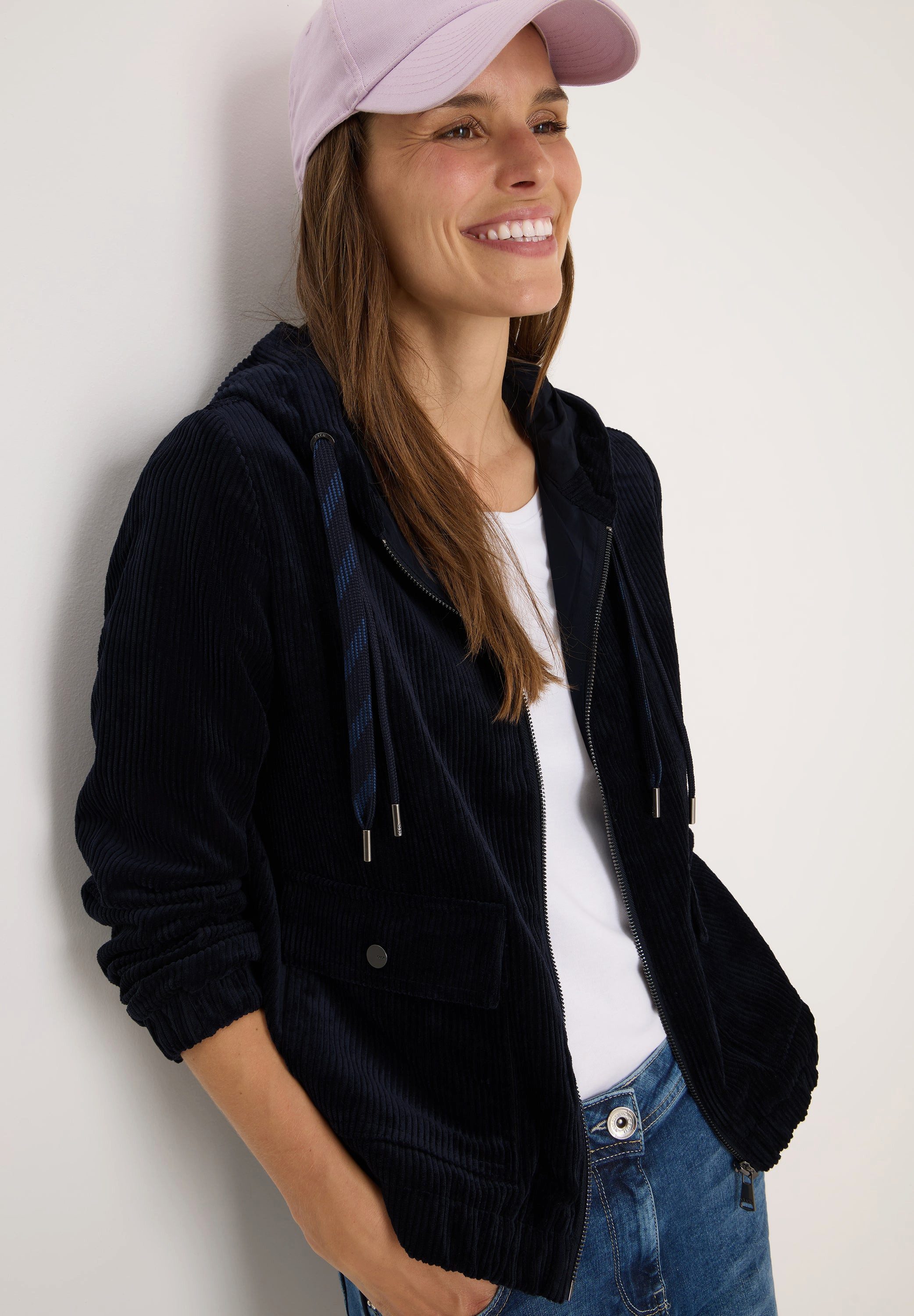 CECIL Cordjacke Cordjacke mit Kapuze (1-St) günstig online kaufen