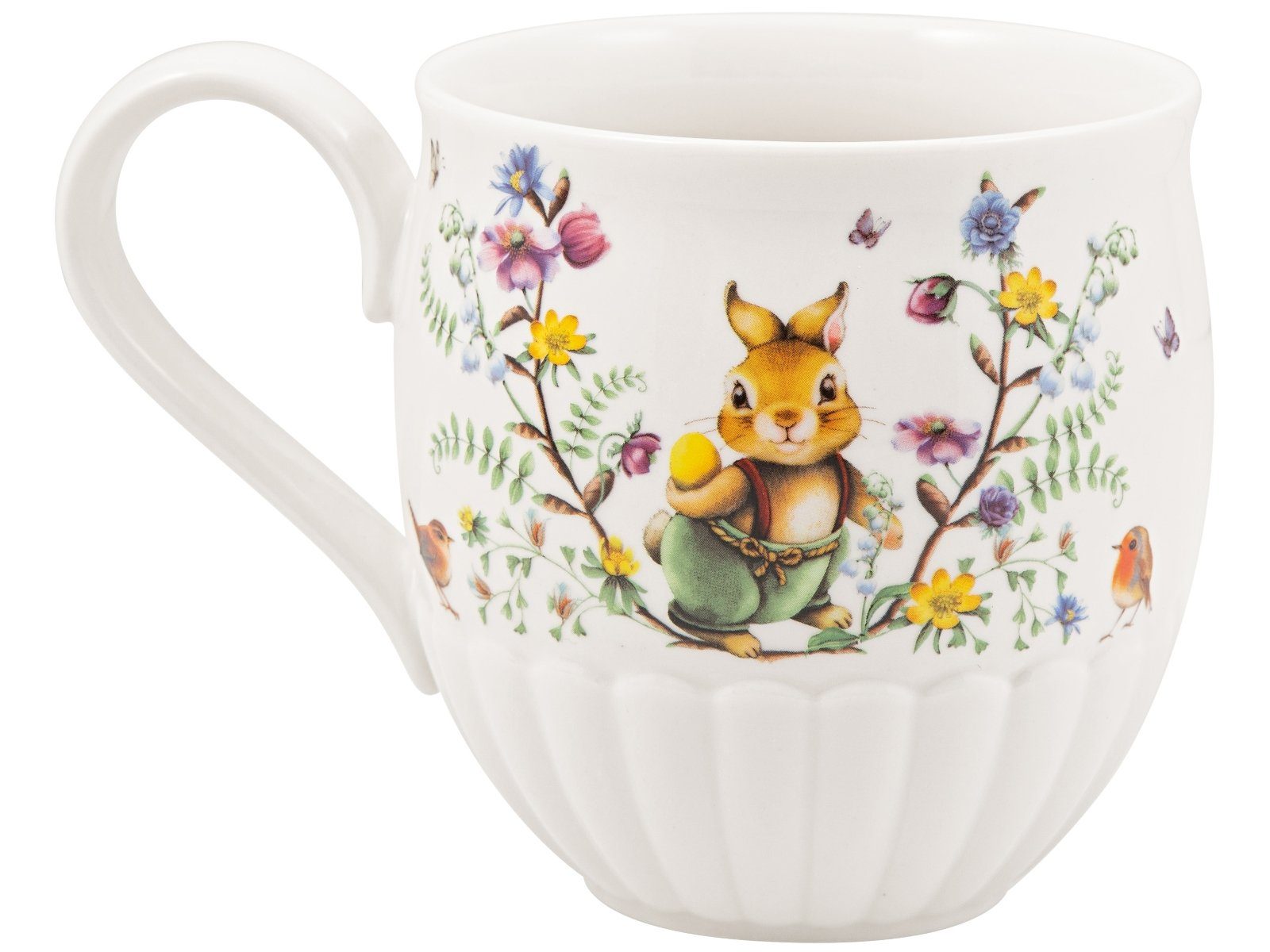 Villeroy & Boch Becher Spring Fantasy Becher mit Henkel Familie 0,44 l, Premium Porcelain