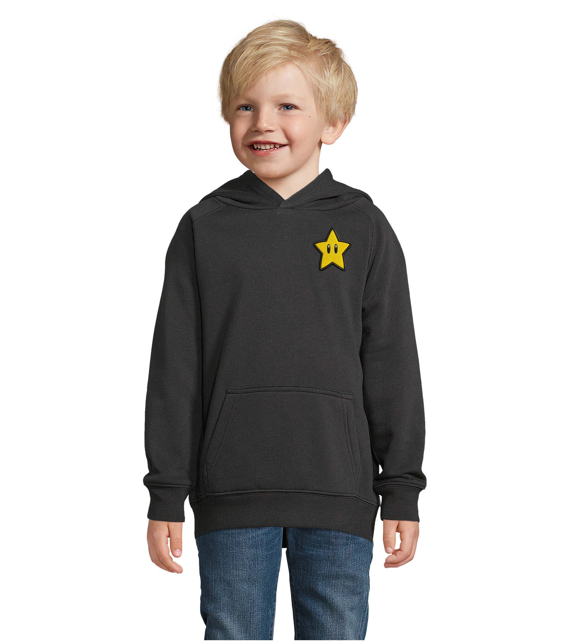 Hoodie SternMarioPatch Kinder Hoodie Stern Patch Cartoon Freizeit Pullover