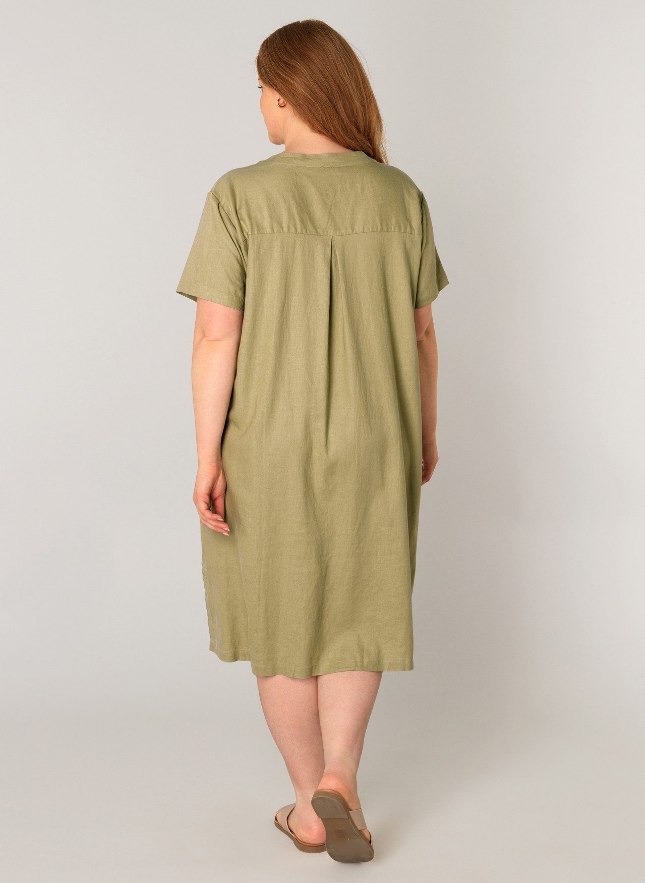 Base Level Curvy Tunikakleid Yacinthe Sommerkleid mit Leinen günstig online kaufen