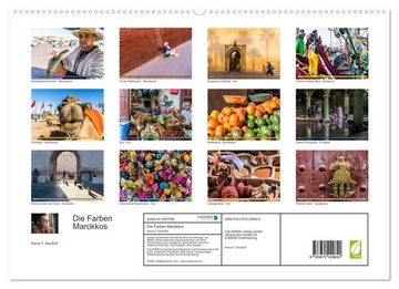 CALVENDO Wandkalender Die Farben Marokkos (Premium, hochwertiger DIN A2 Wandkalender 2023, Kunstdruck in Hochglanz)