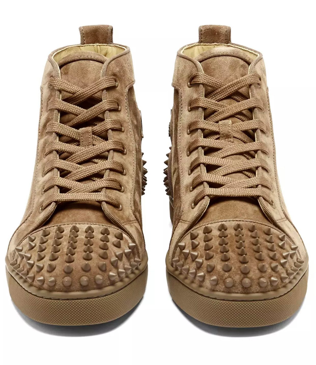 CHRISTIAN LOUBOUTIN Lou Spikes 2 High-Top Sneakers Sneakerboots Handplatzierte tonale Spikes, Hochwertiges Wildleder