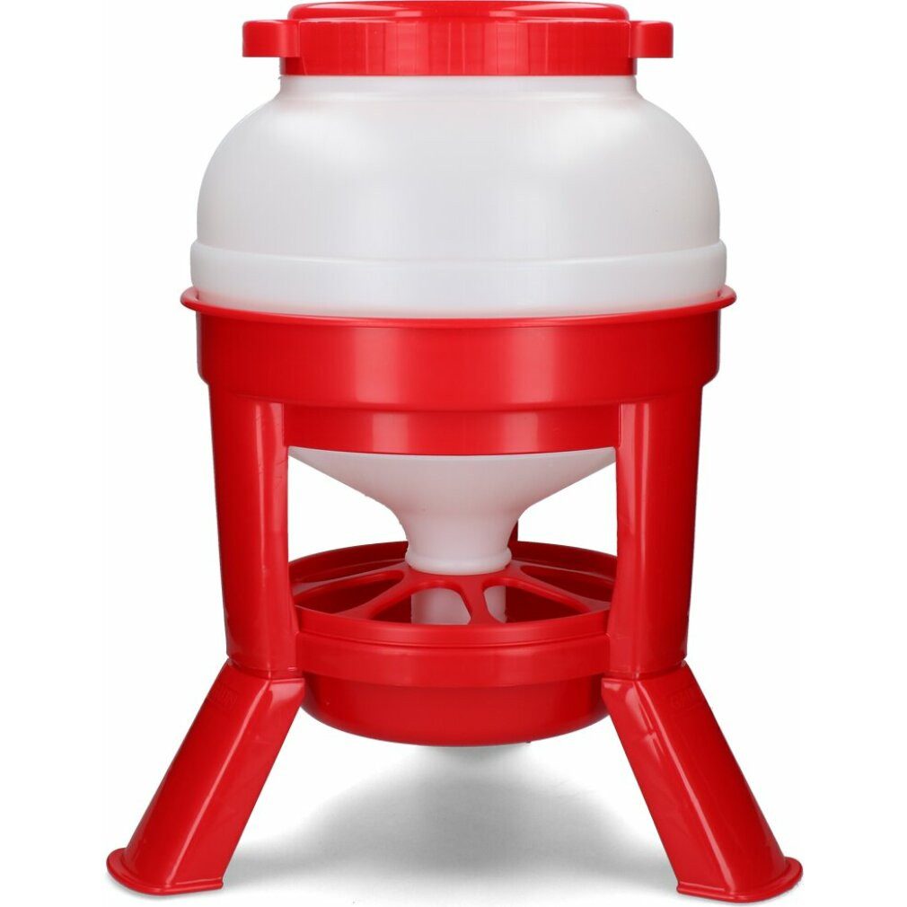 Gaun Futternapf Geflügel Futterautomat mit Ständer 20 L rot hopper