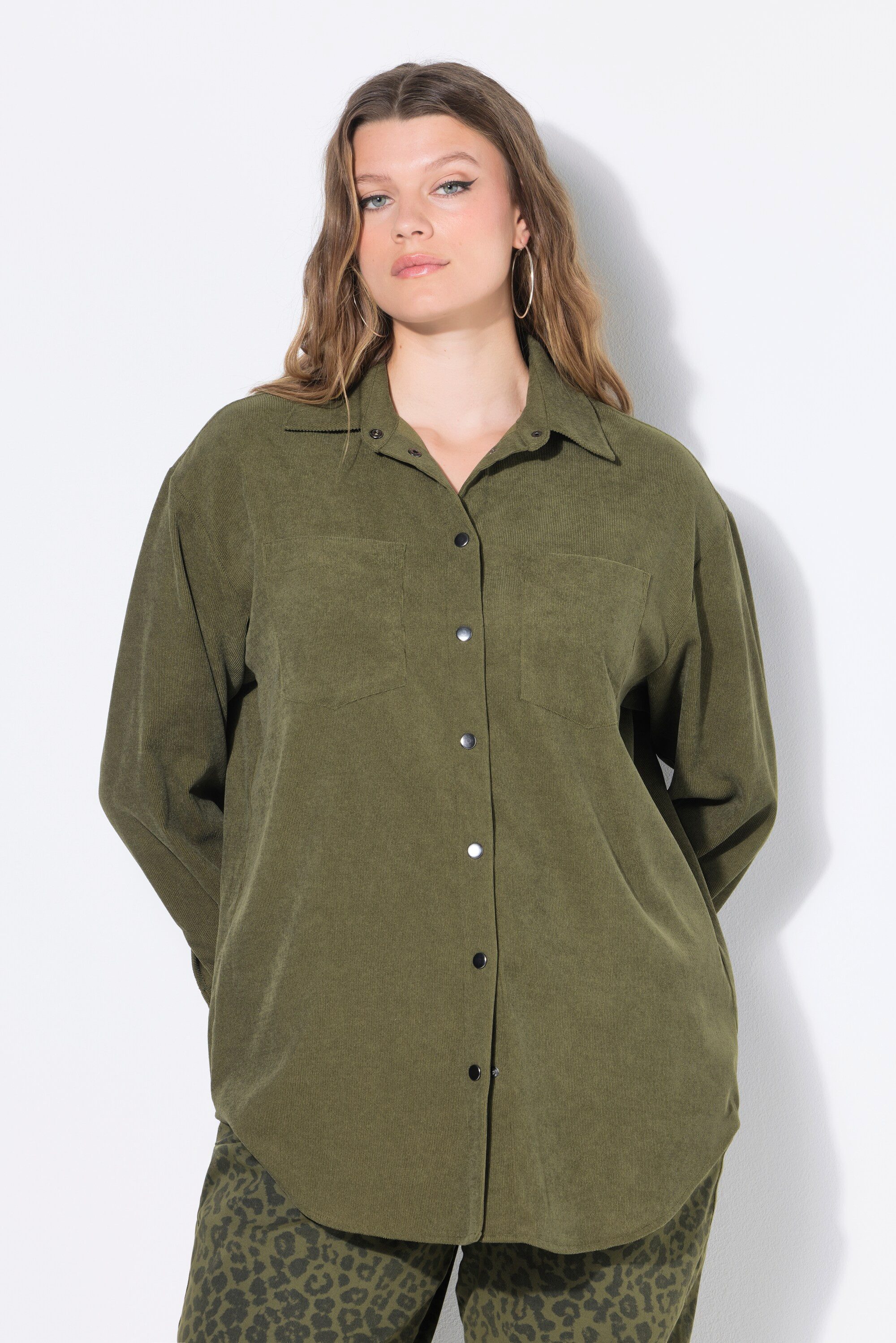 Studio Untold Hemdbluse Cord-Hemd Stretch oversized günstig online kaufen
