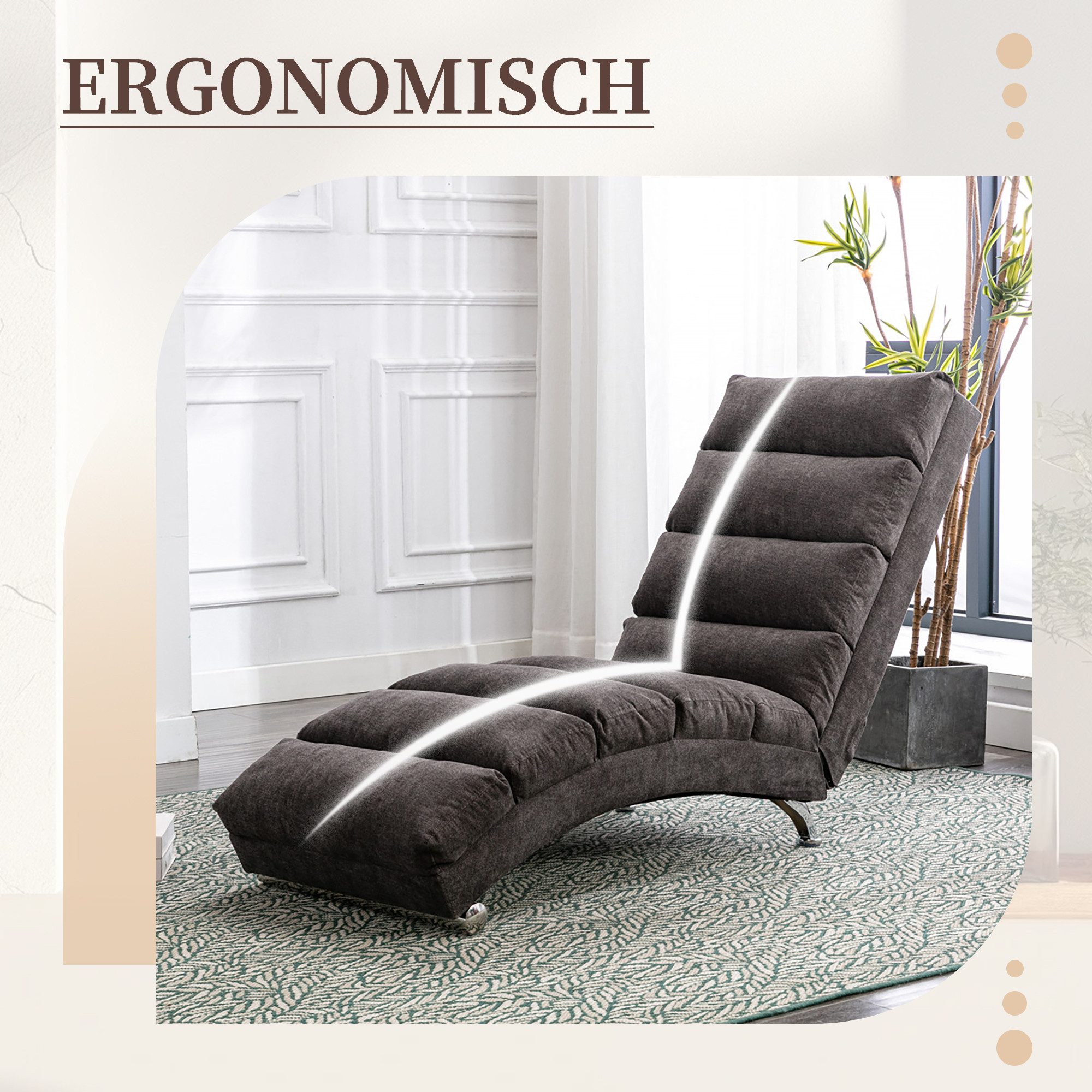 Furnishings Home Massagesessel Relaxliege Elektrisch Relaxsessel Schlafsessel (5 Sanfte Massageprogramme mit Fernbedienung,250 kg Belastungskapazität), Ergonomi – Bild 4 von 5