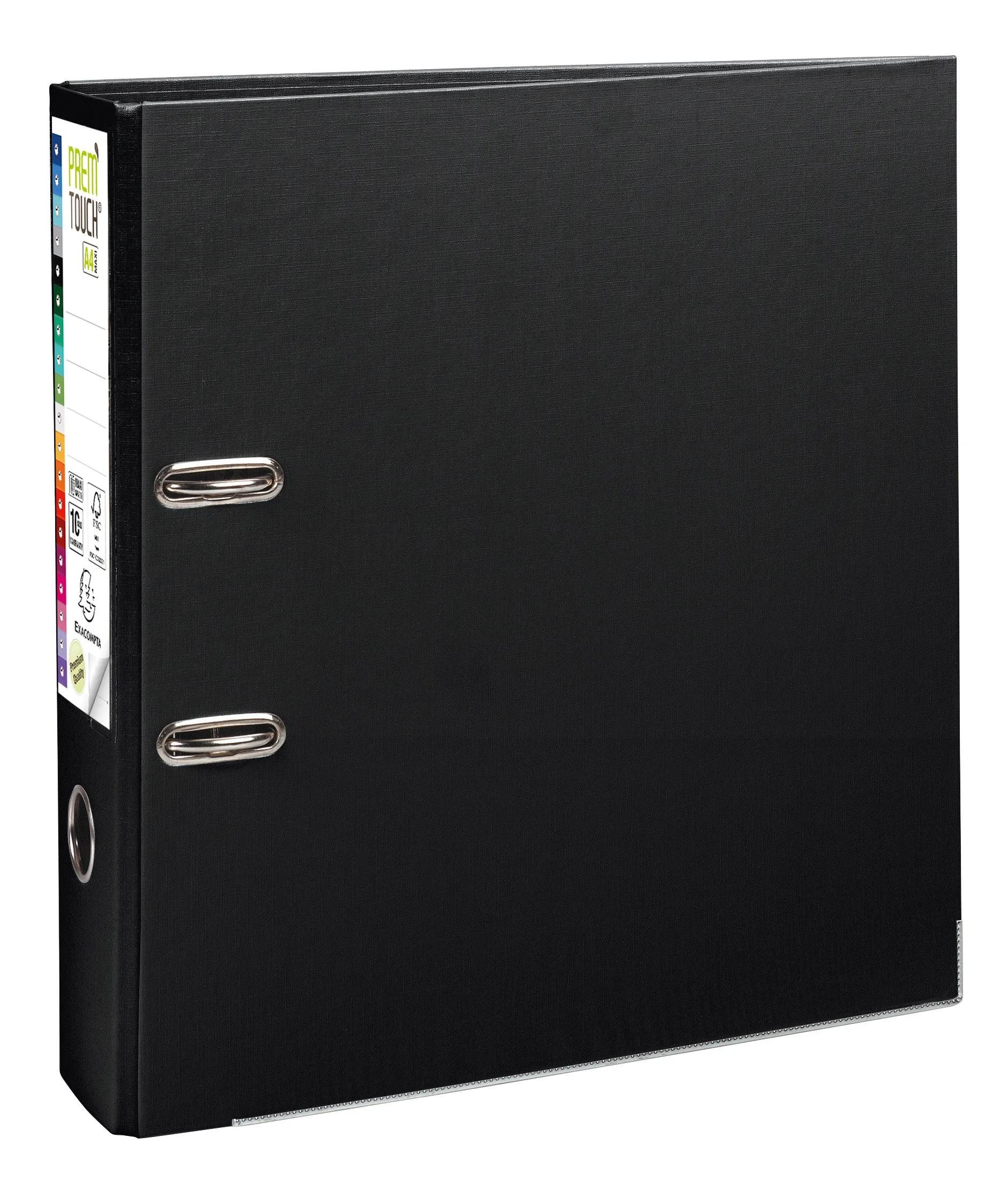 EXACOMPTA Aktenordner 10x Папки з файлами Prem'Touch außen PP Rücken 80mm A4 Maxi Schwarz 53341E, Папки з файлами PP