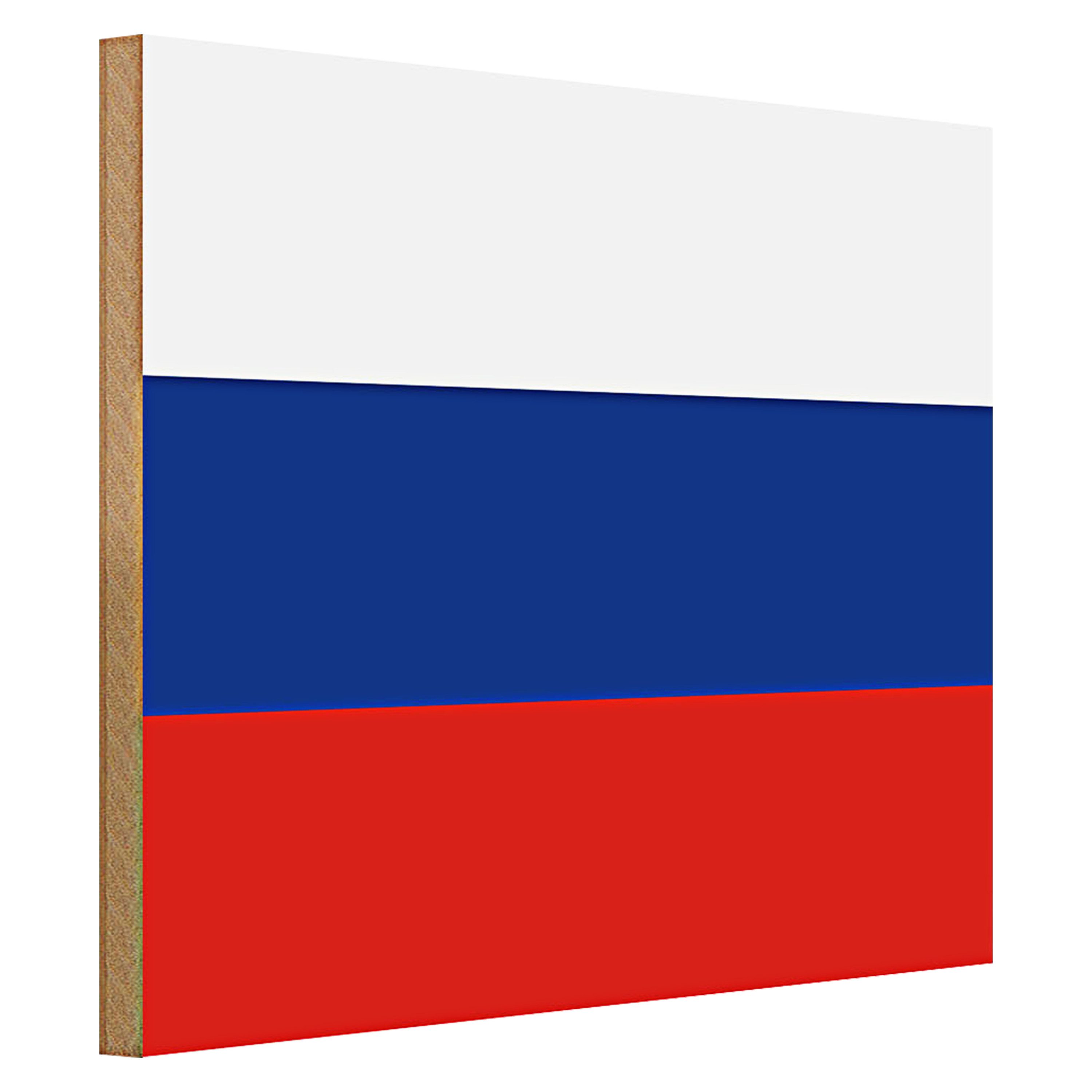Roomando Holzbild Flagge Russland 40x30cm Flag of Russia