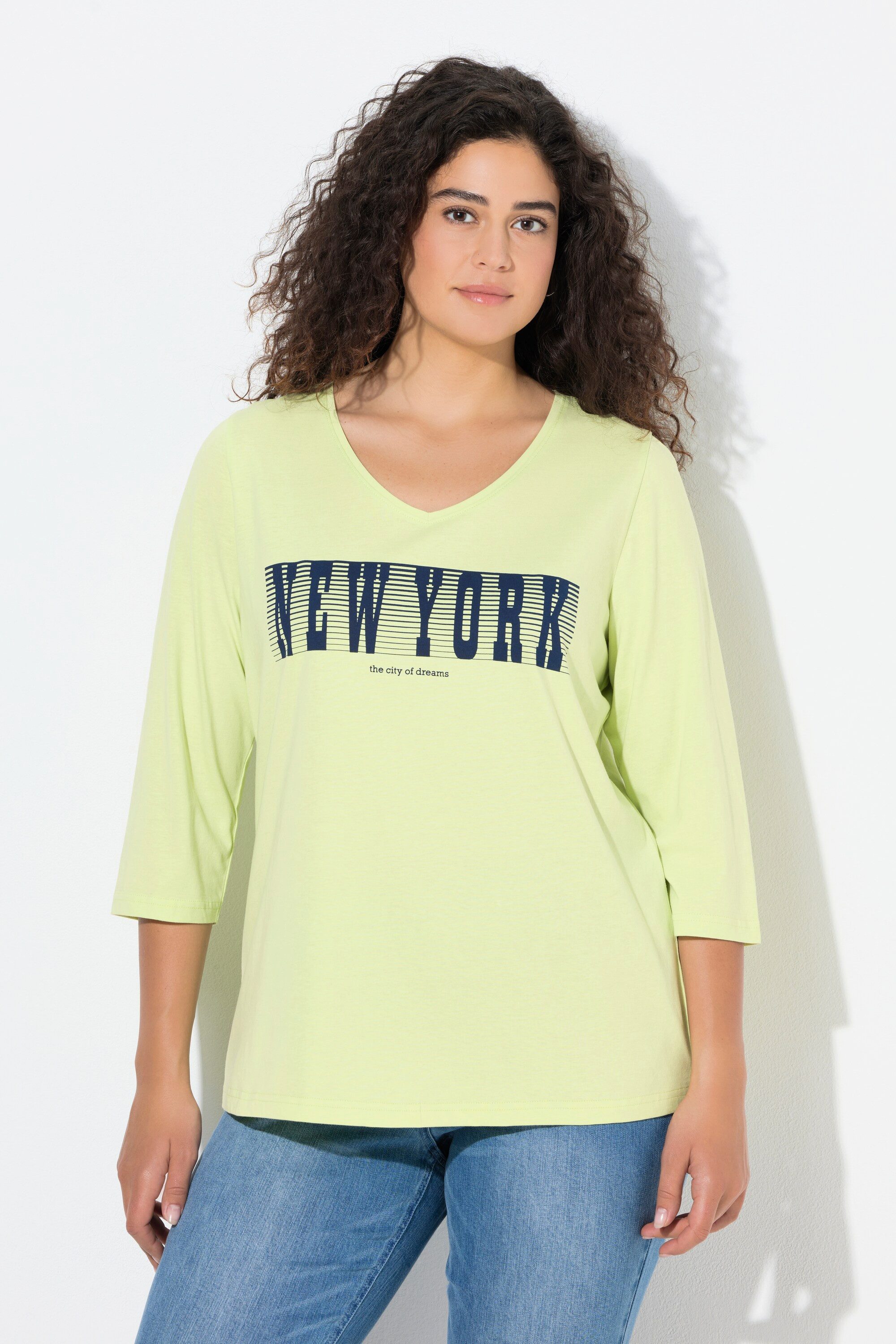 T-Shirt Shirt New York Slim V-Ausschnitt 3/4-Arm