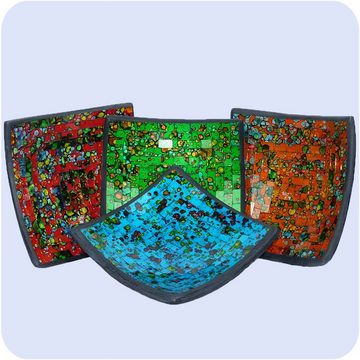 SIMANDRA Dekoschale Mosaik Schale Quadrat Bunt B: ca. 20 cm (1 Stück)