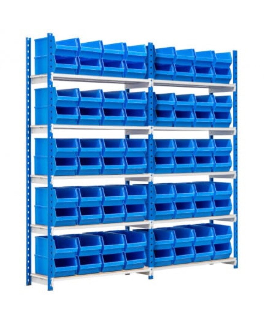 PROREGAL® Aufbewahrungsbox Fachbodenregal MAXIMUS mit 80x Boxen à 10,7L 200x200x34cm 5 Ebenen