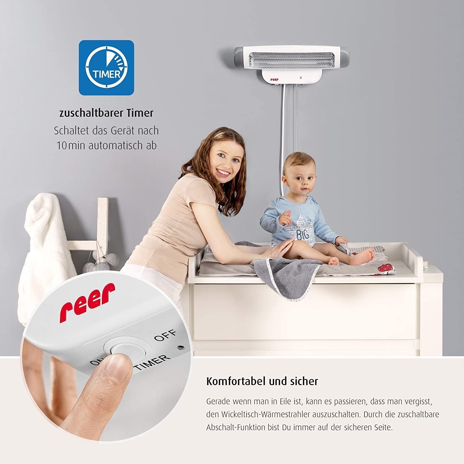 Reer Wickeltisch-Heizstrahler FeelWell 2in1