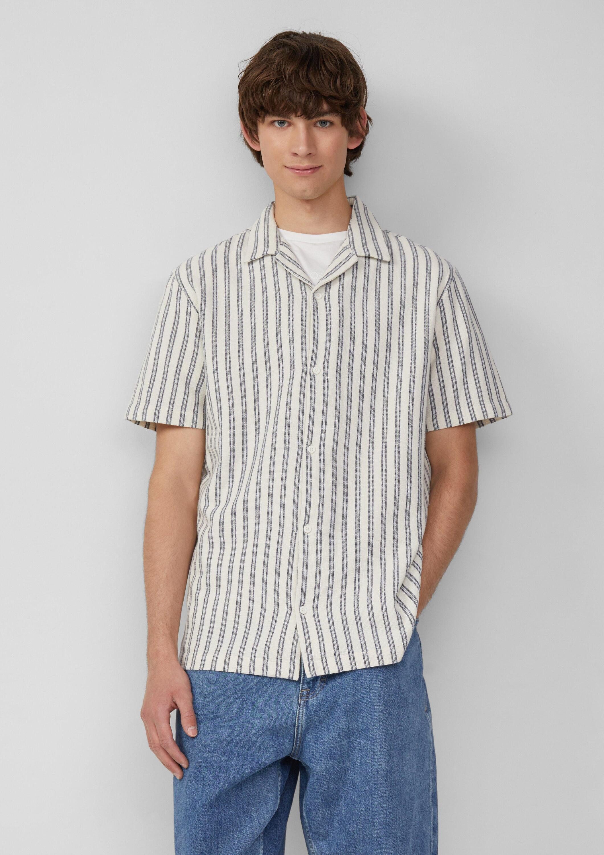 QS Kurzarmhemd Hemd Resort Fit: Hemd mit Strukturstreifen